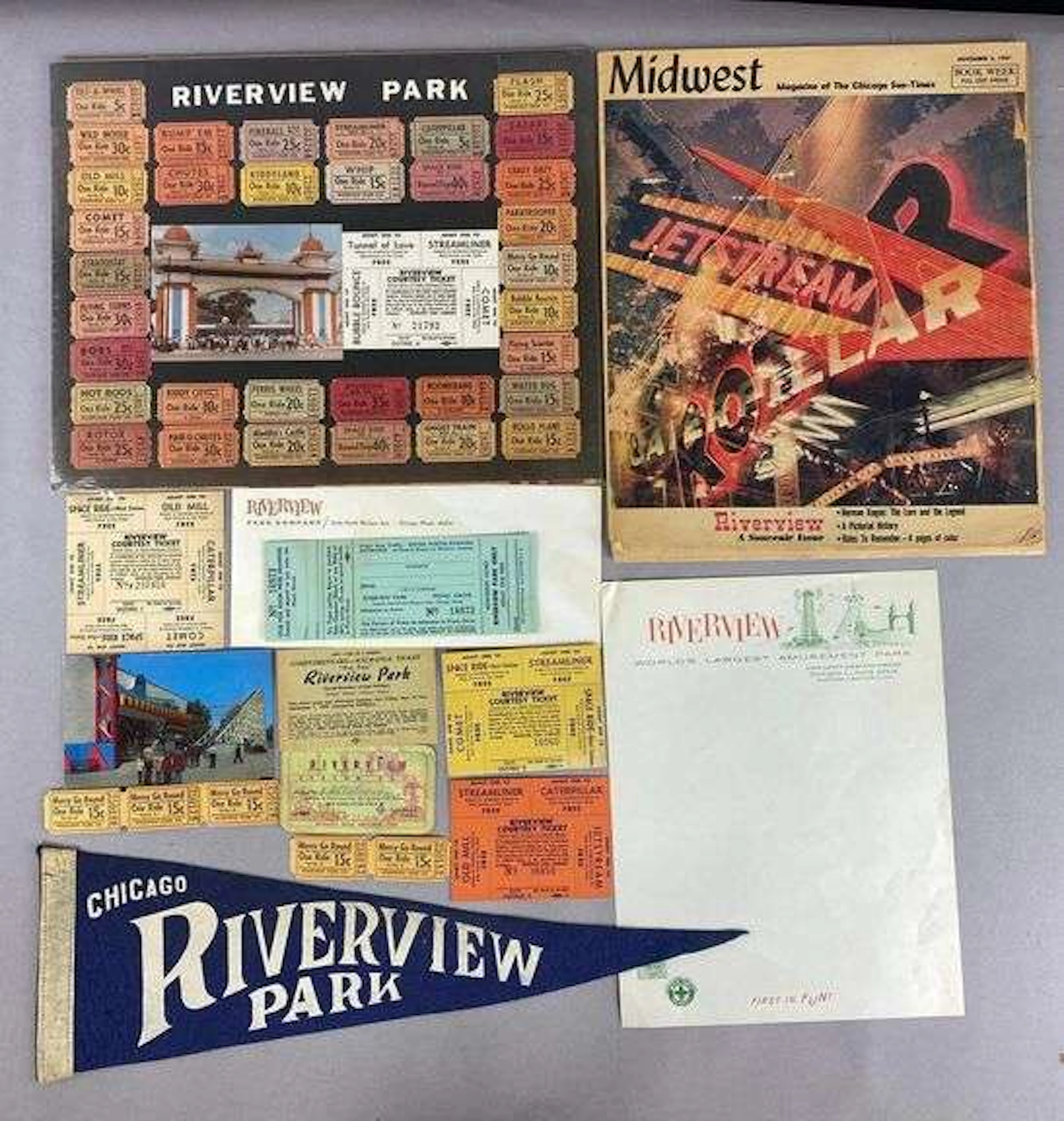 Group of 1960’s Chicago Riverview Park Memorabilia