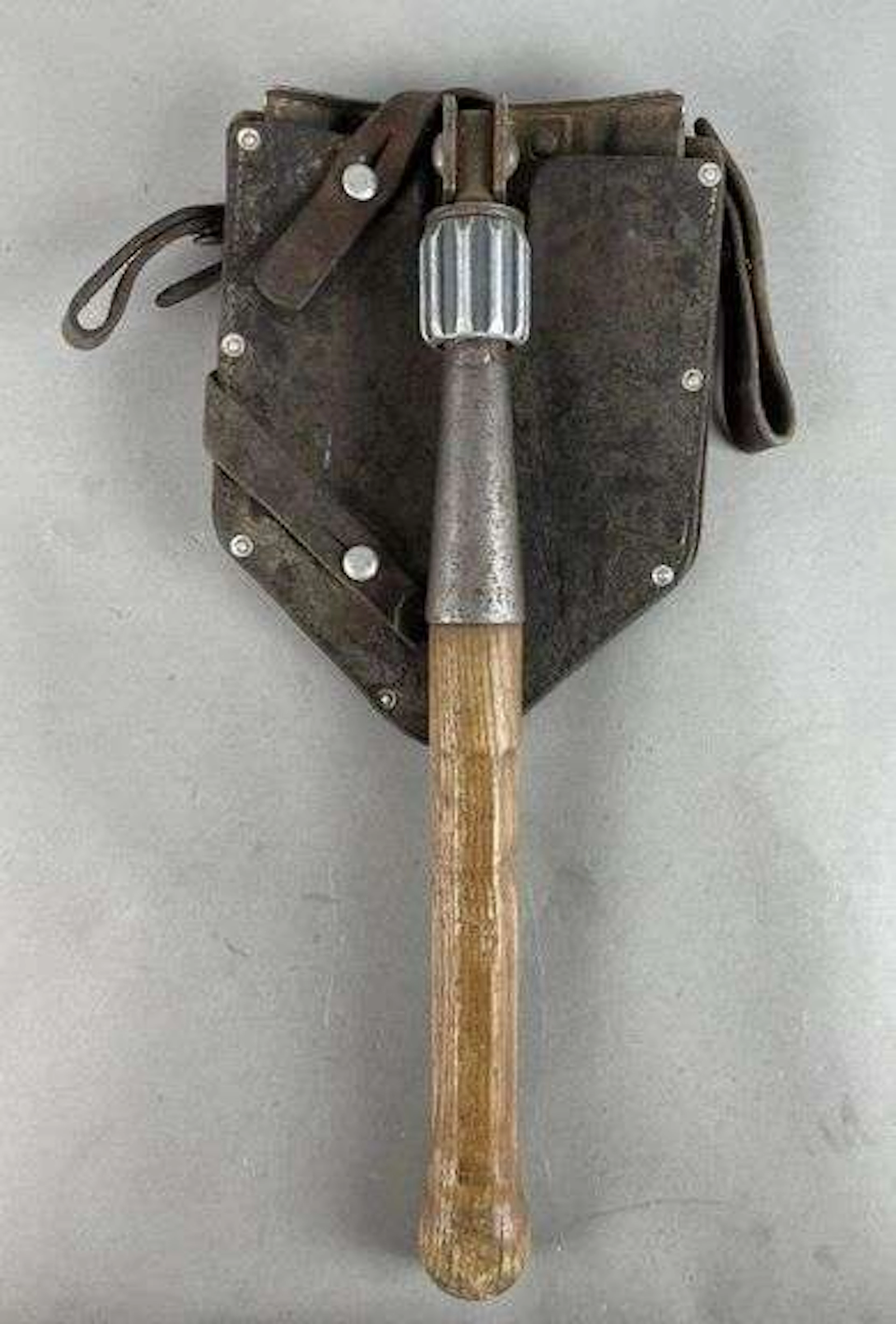 1961 Swiss Army Folding Entrenching Shovel with Leather Sheath