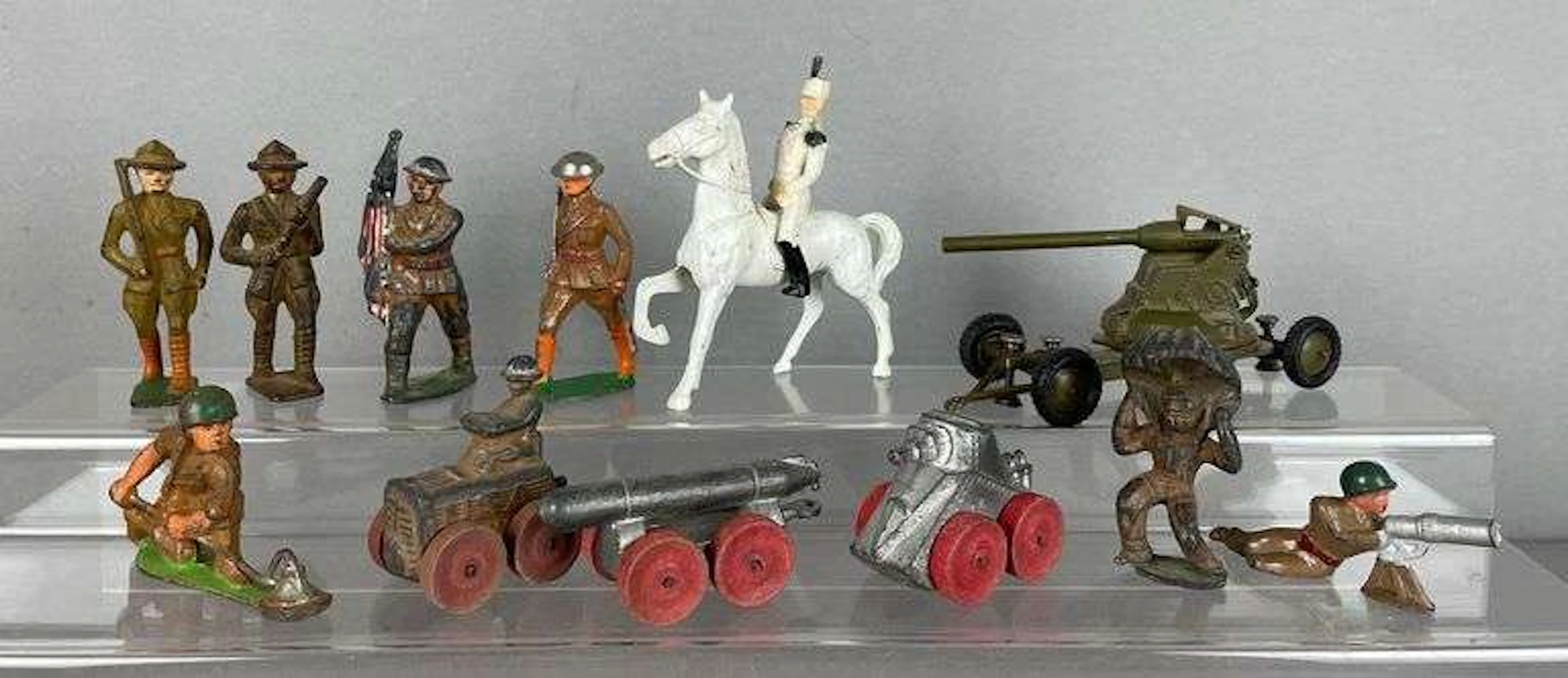 Group of WW2 Era Die-Cast Metal Toy Soldiers