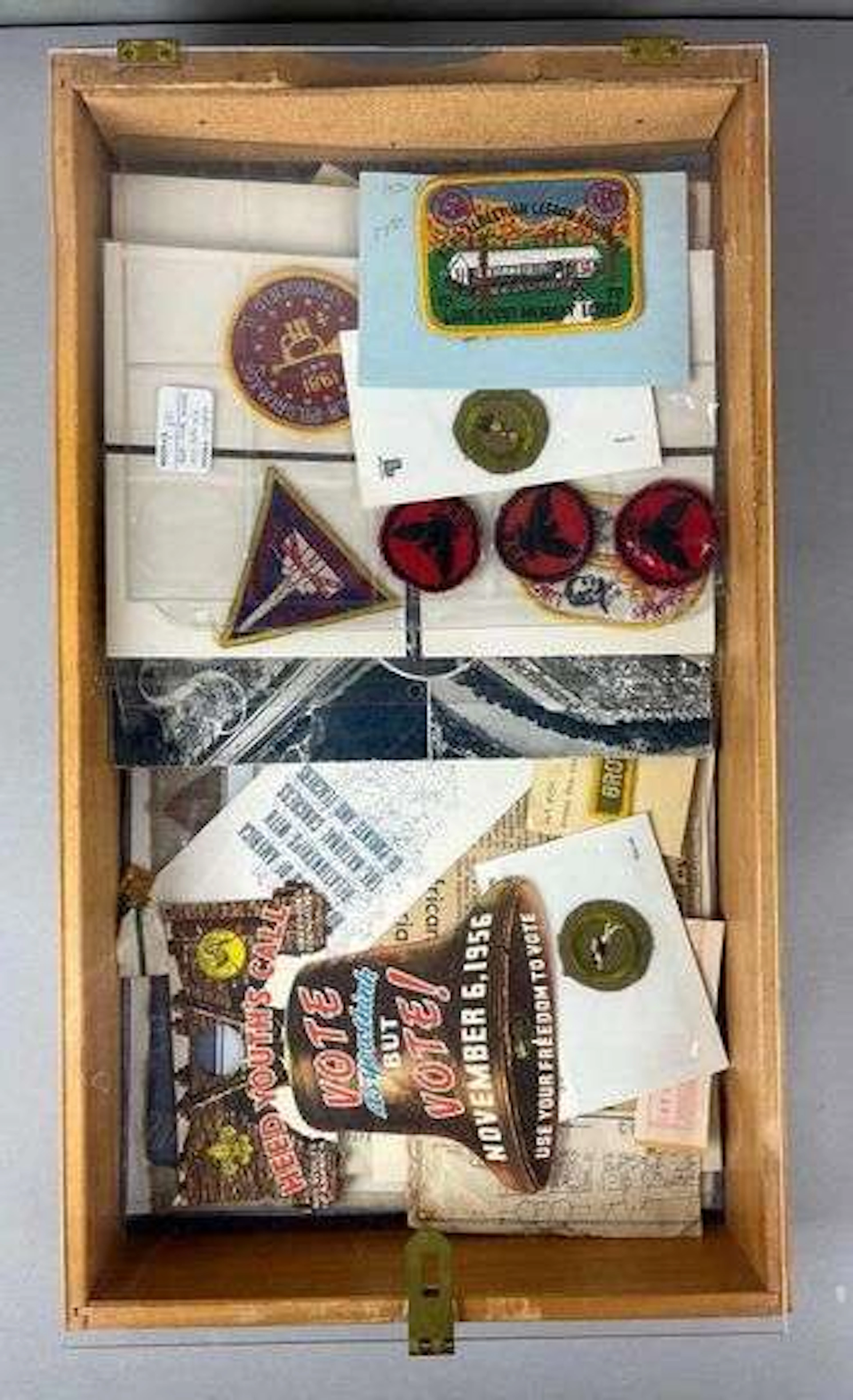 Group of Assorted Boy Scouts of America Ephemera in a Display Case