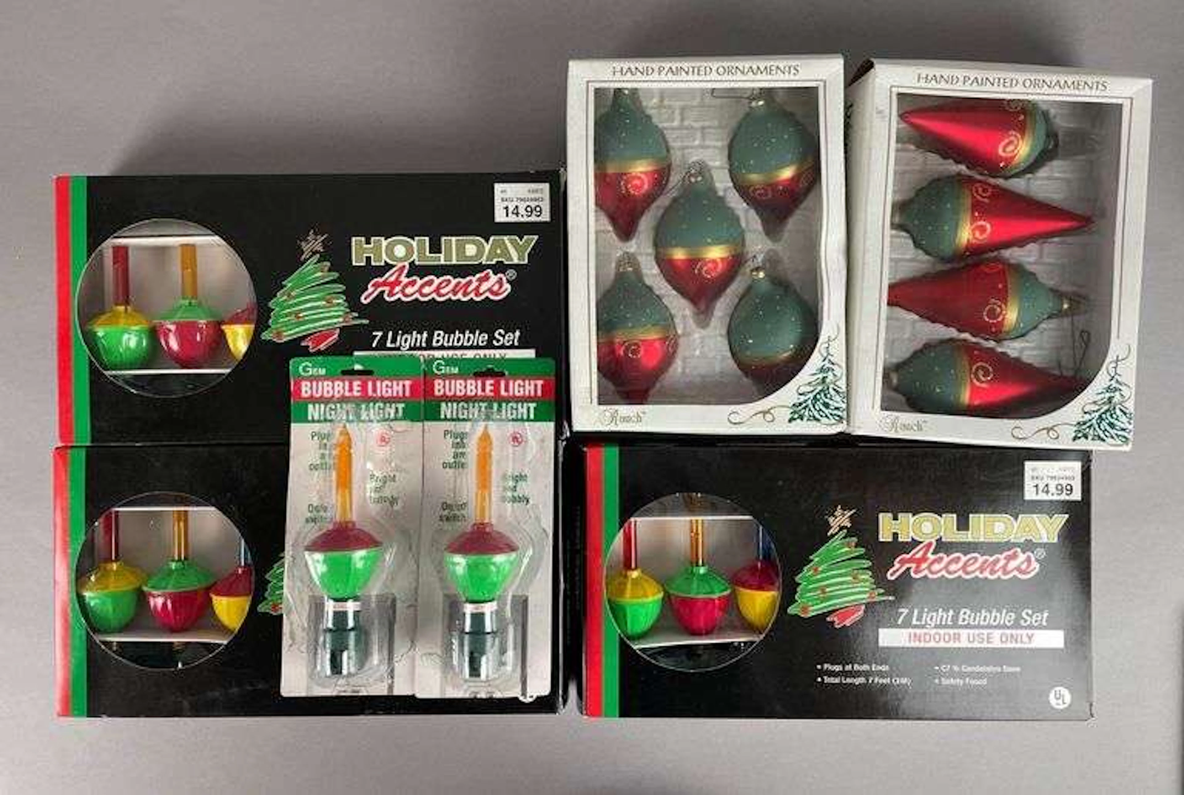 Group of Holiday Accents 7 Christmas Light Bubbler Sets