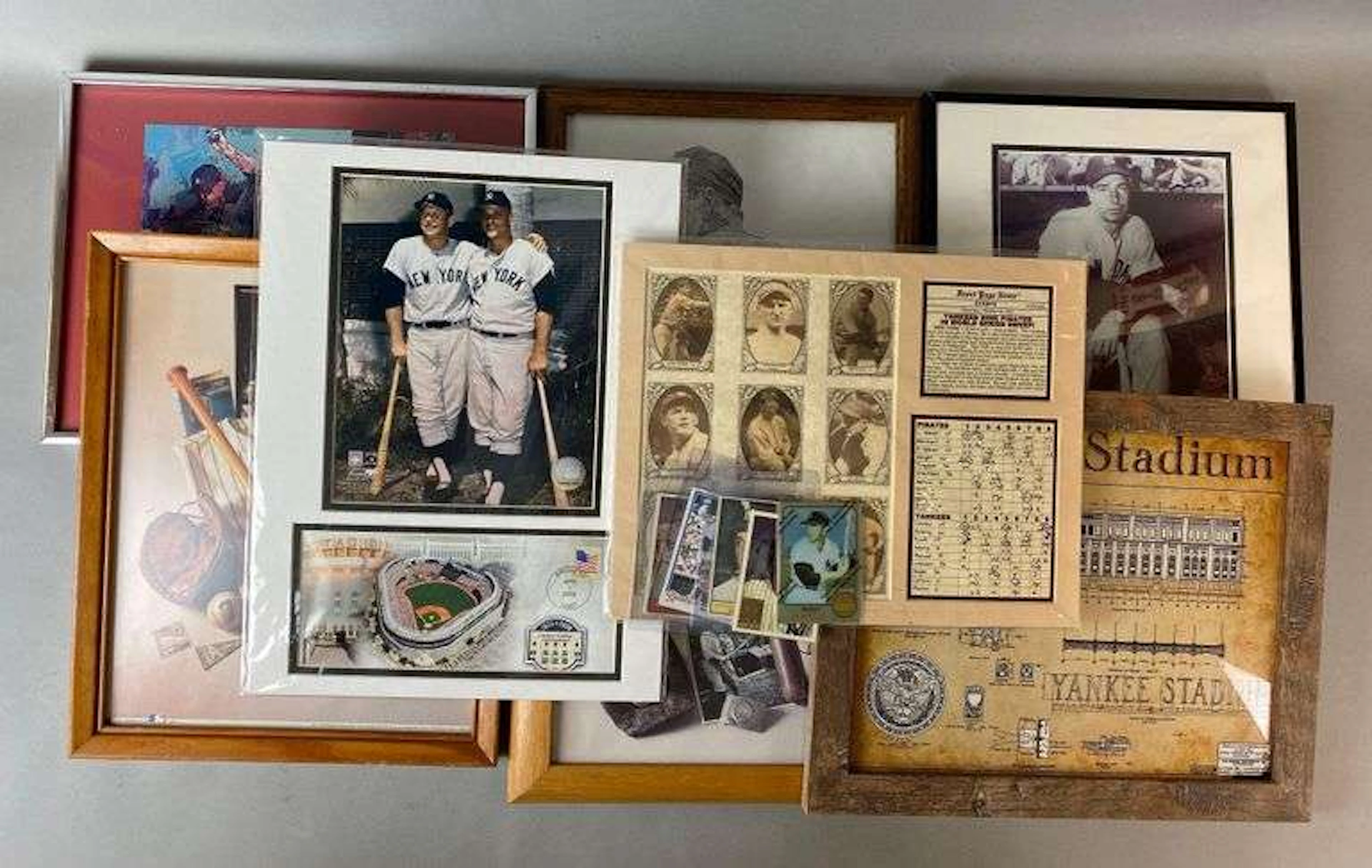 Group of New York Yankees, Mickey Mantle Framed Photos and Memorabilia