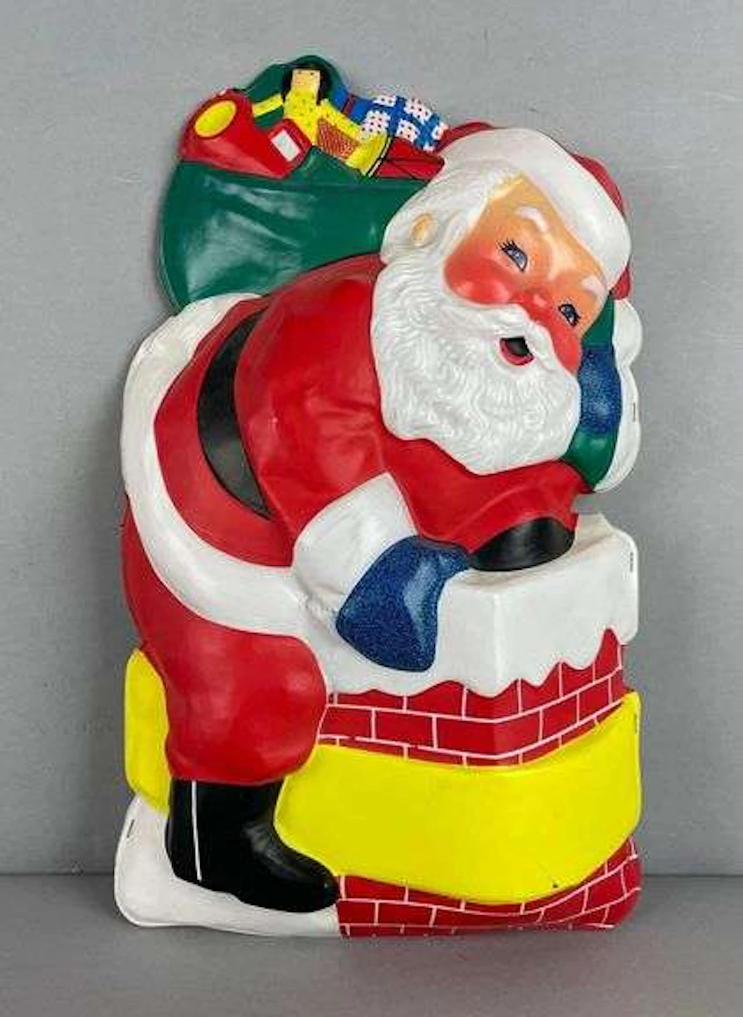 Vintage L.A. Goodman Vacuform Light-Up Santa Christmas Decoration