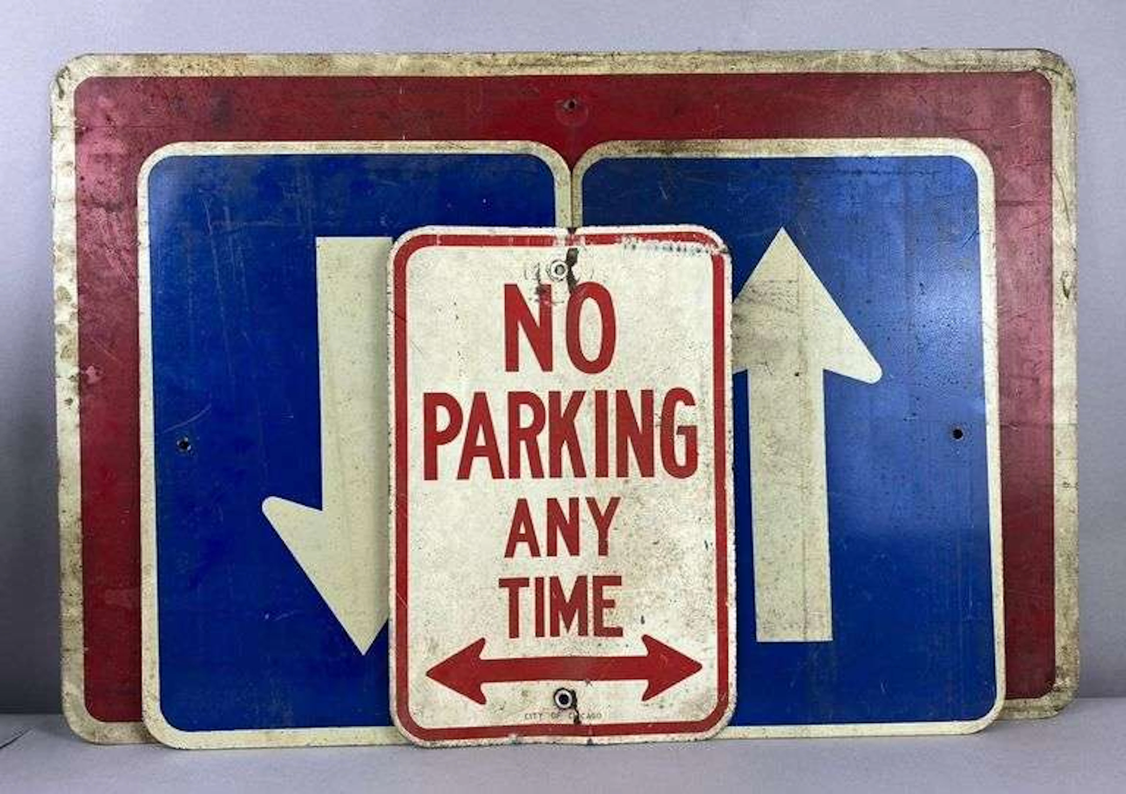 Group of 4 Vintage City Of Chicago Road Traffic Signs