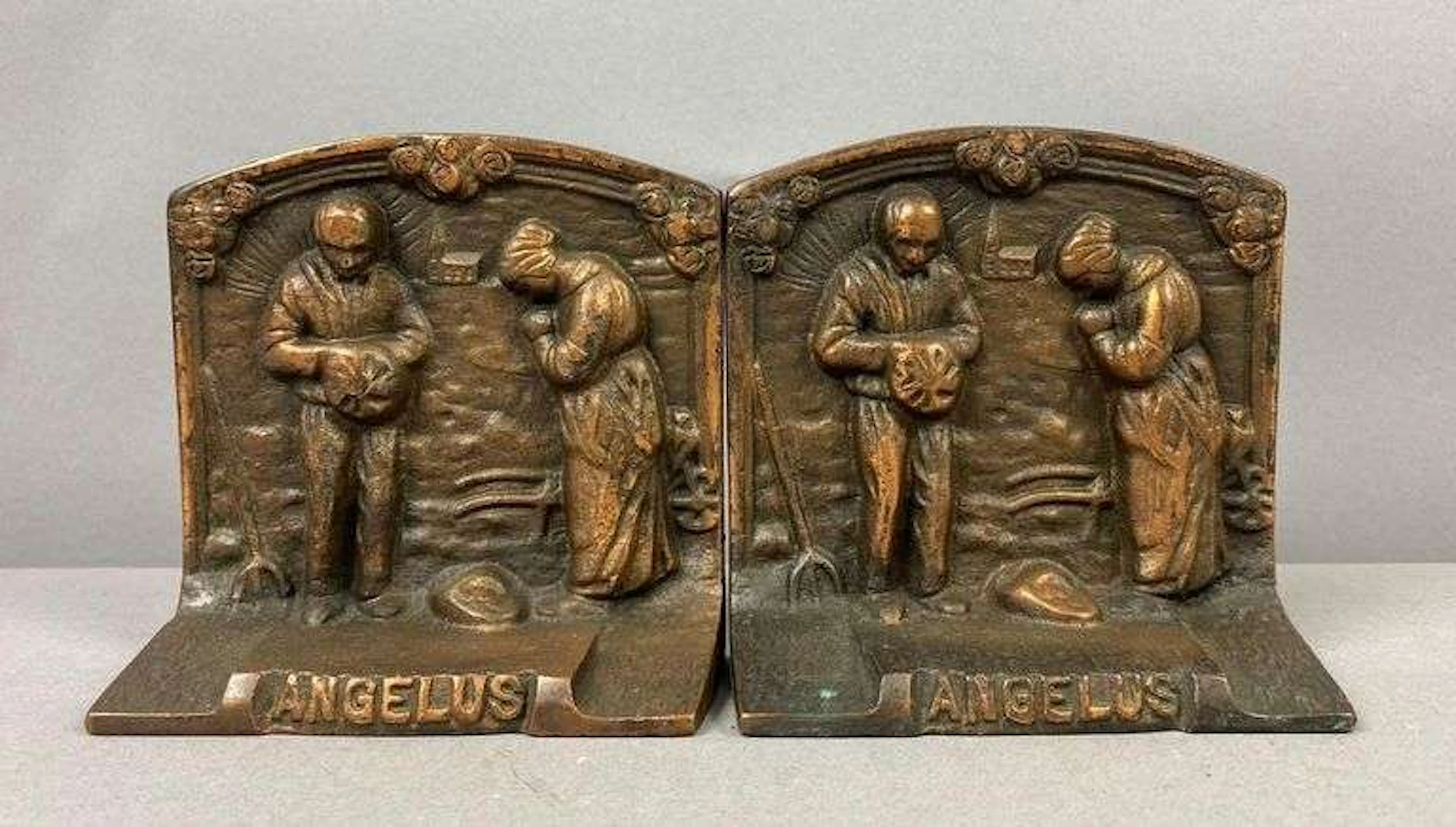 Antique 1920’s Cast Bronze Bas-Relief Jean-Francois Millet “ The Angelus”