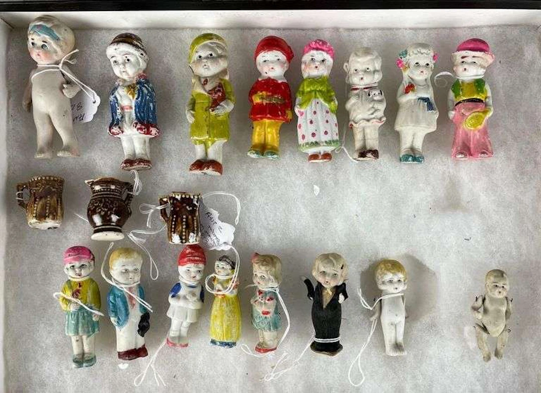 Group of Vintage Japanese Miniature Bisque Dolls