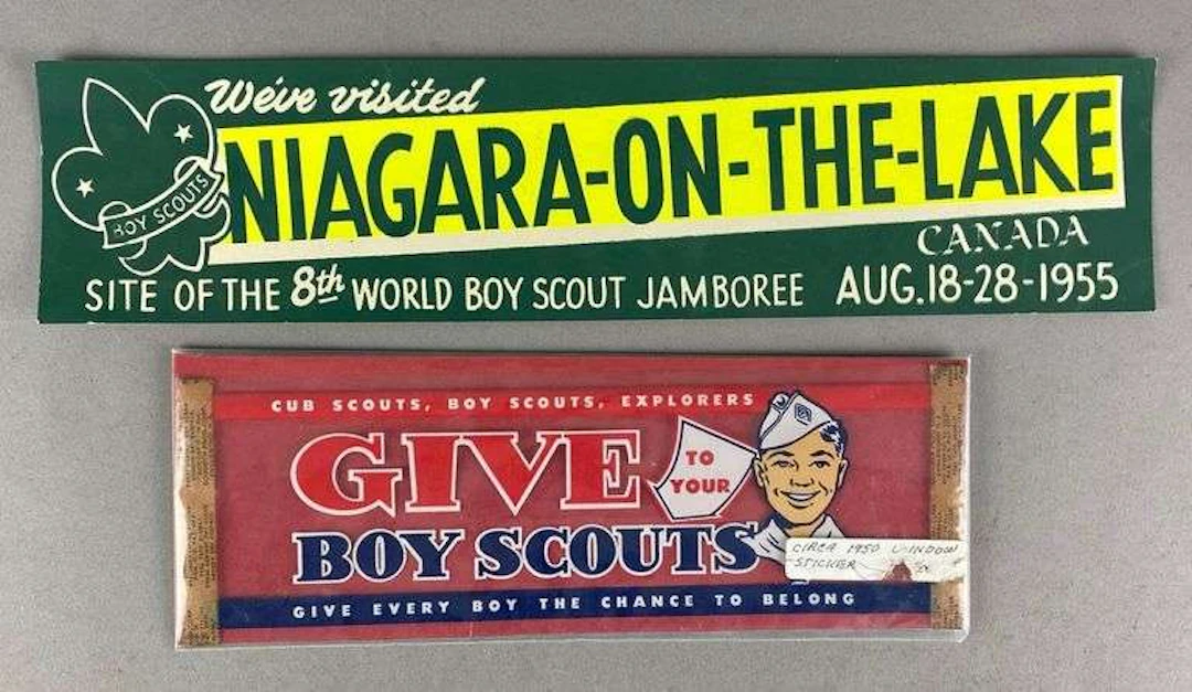 Group of 2 1950s Boy Scouts of America Stickers