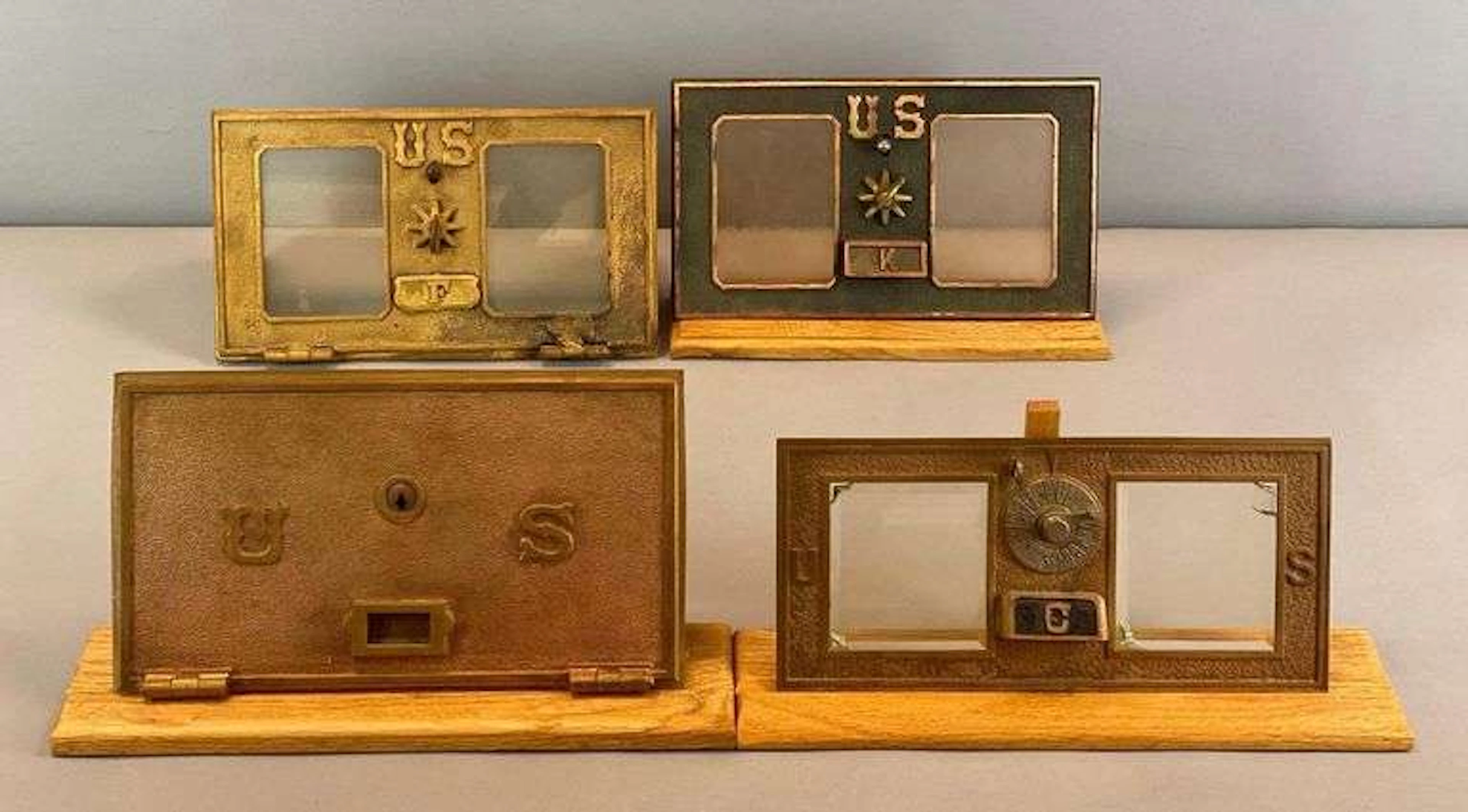 Group of 4 Antique US Post Office Box Doors