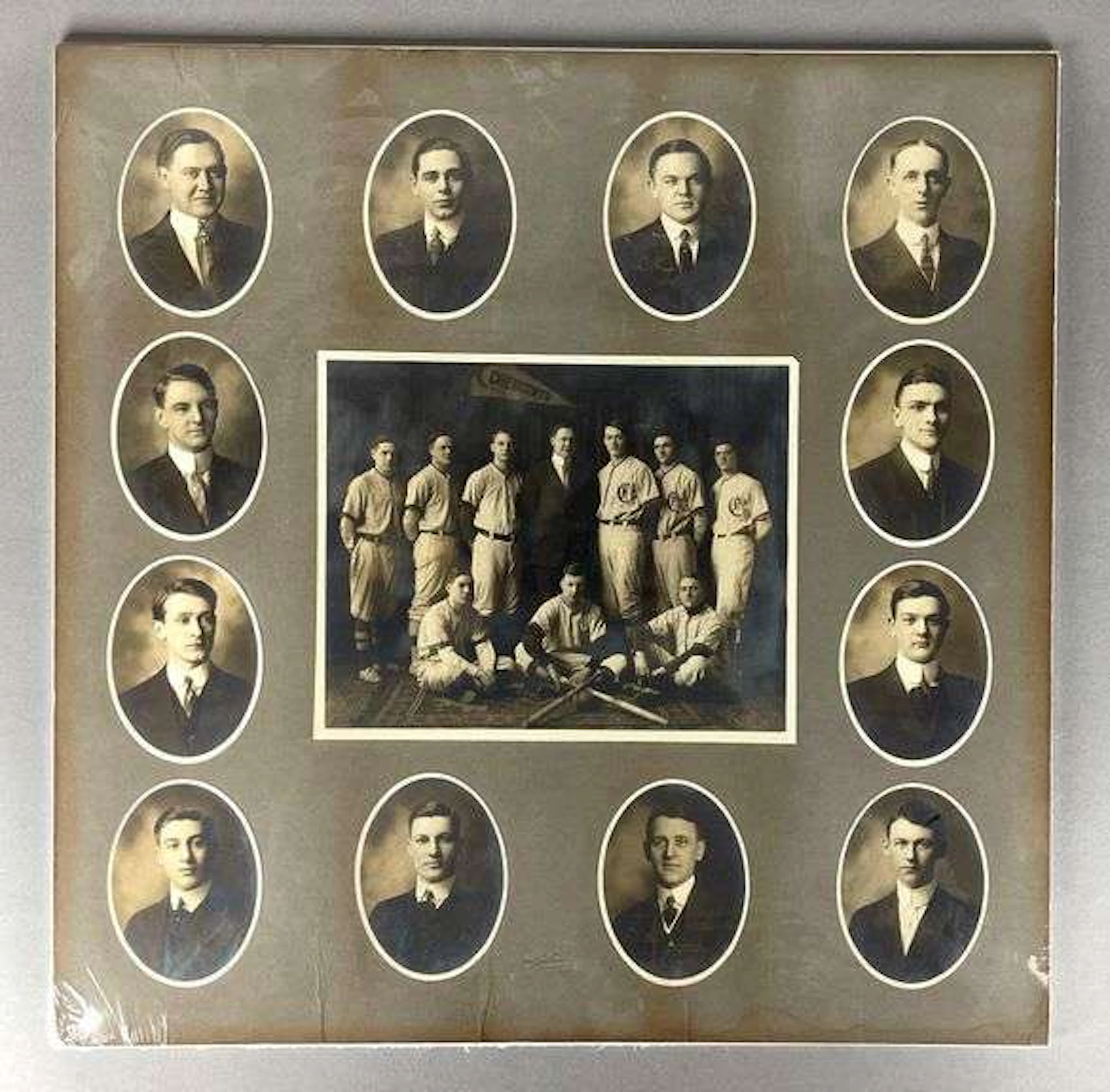 Early 1900s Crescents Baseball Club Team Photo and Player Photo Collage
