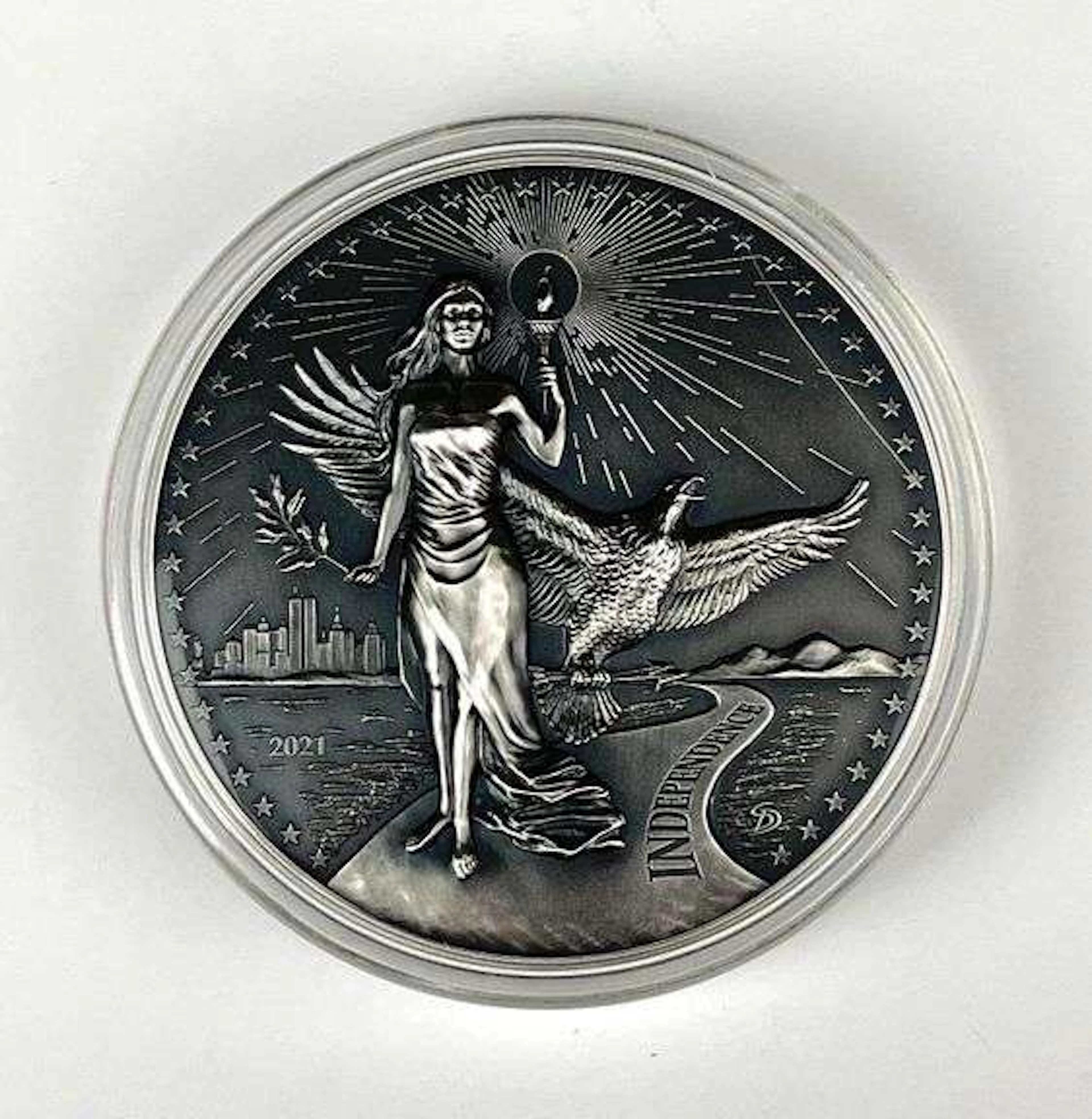 RARE 2021 CIT Mint American Virtues: Independence 10 oz .999 Fine Silver Round