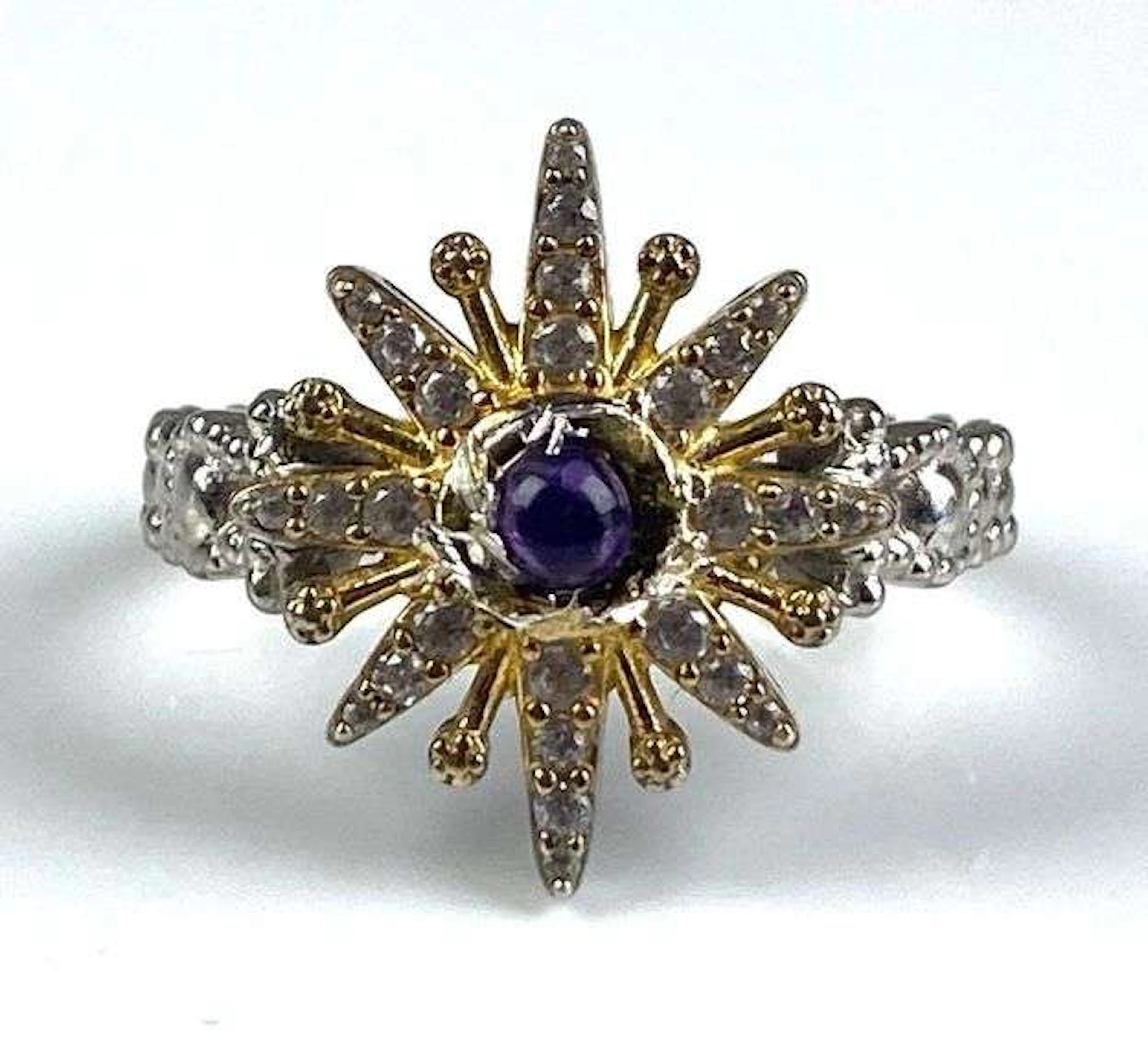 Sterling Silver Rhinestone Star Ring