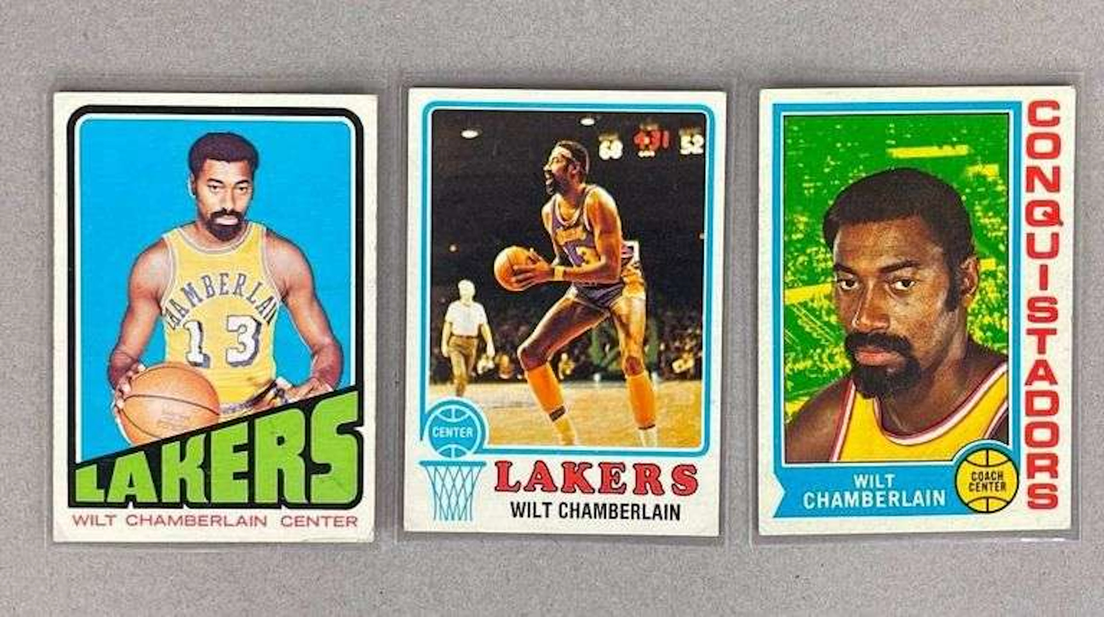 3 - 1972 - 74 Topps Wilt Chamberlain Cards