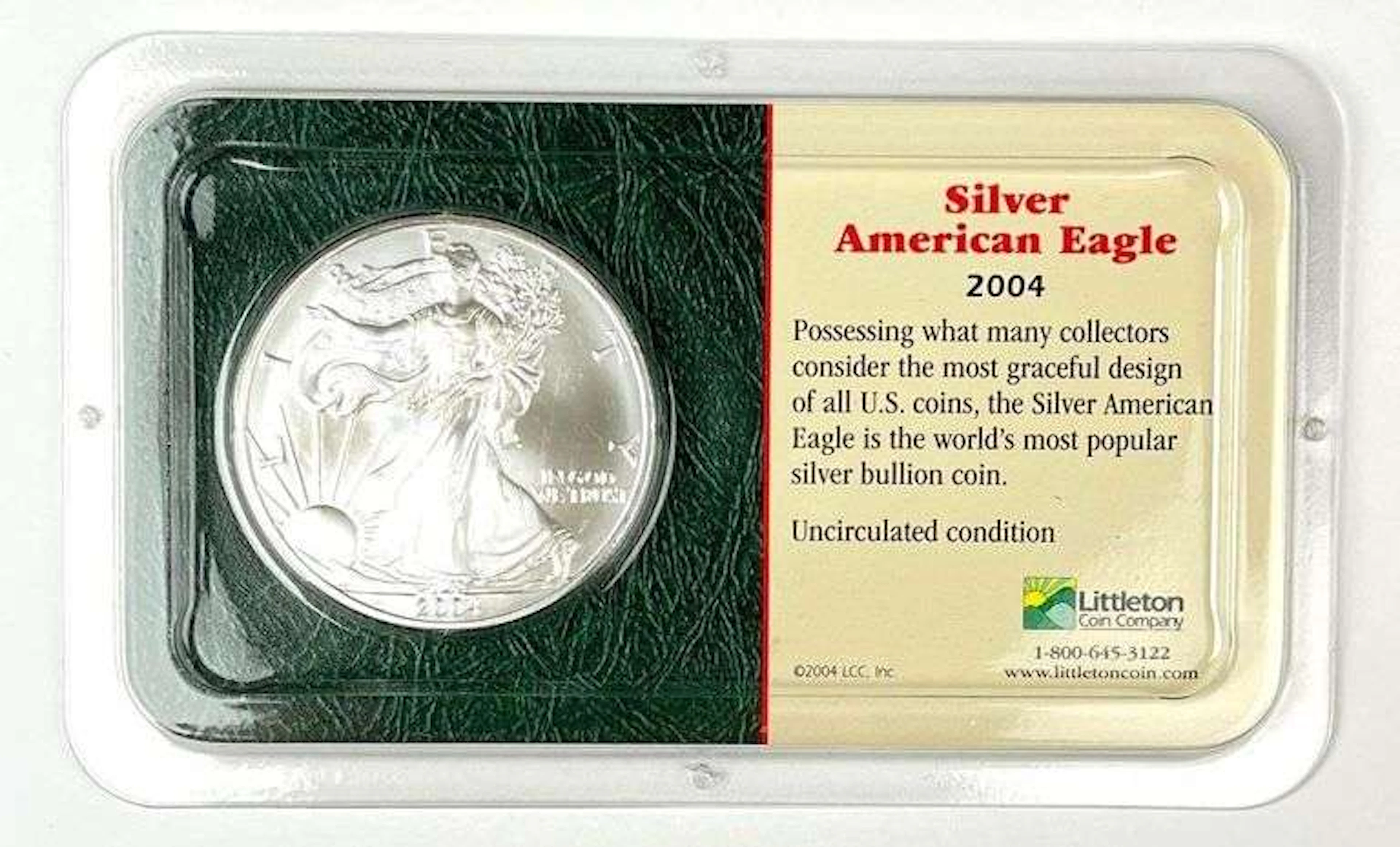 2004 US $1 American Silver Eagle 1 oz Fine Silver Coin