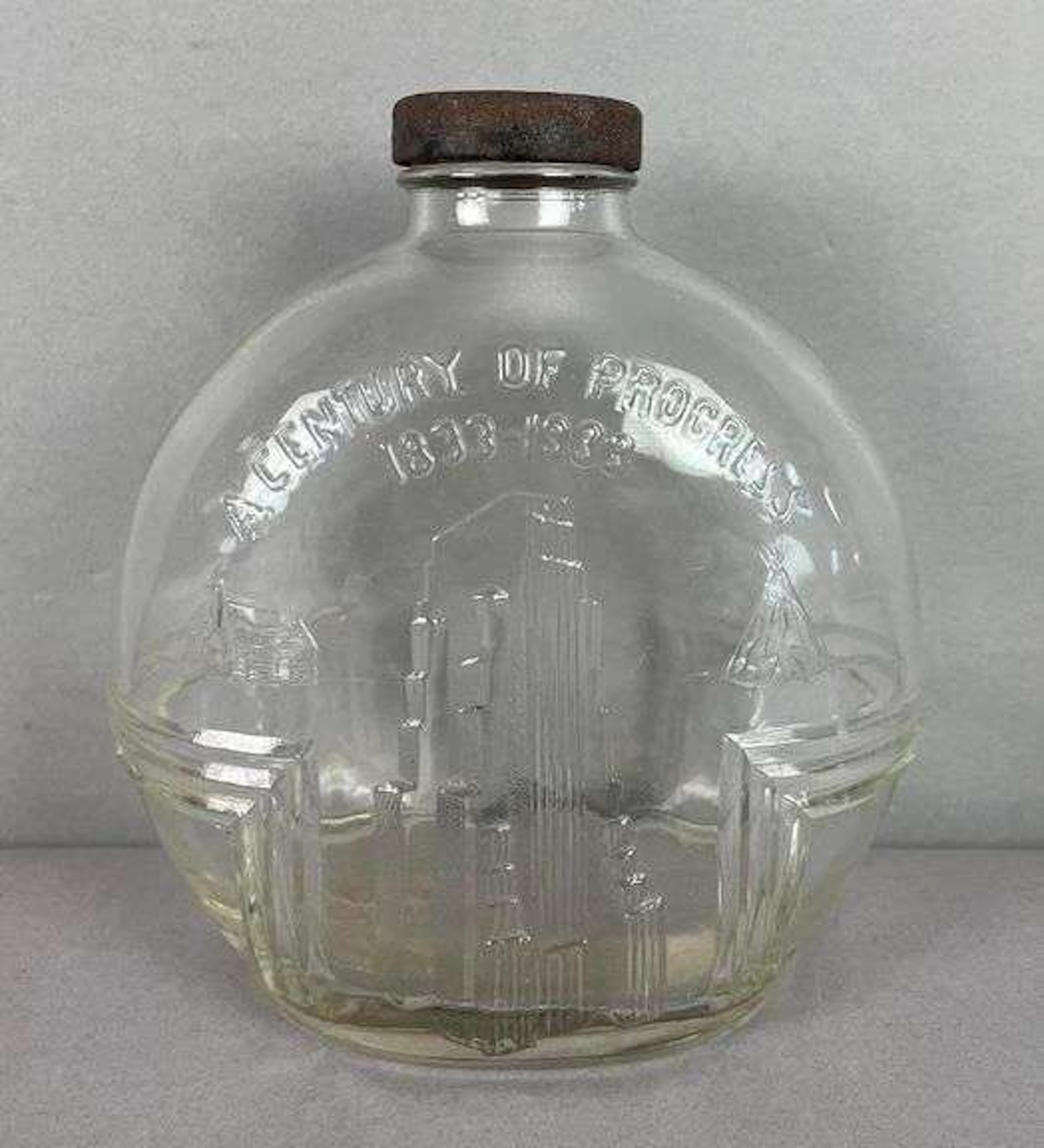 1933 Chicago Worlds Fair Souvenir Glass Bottle