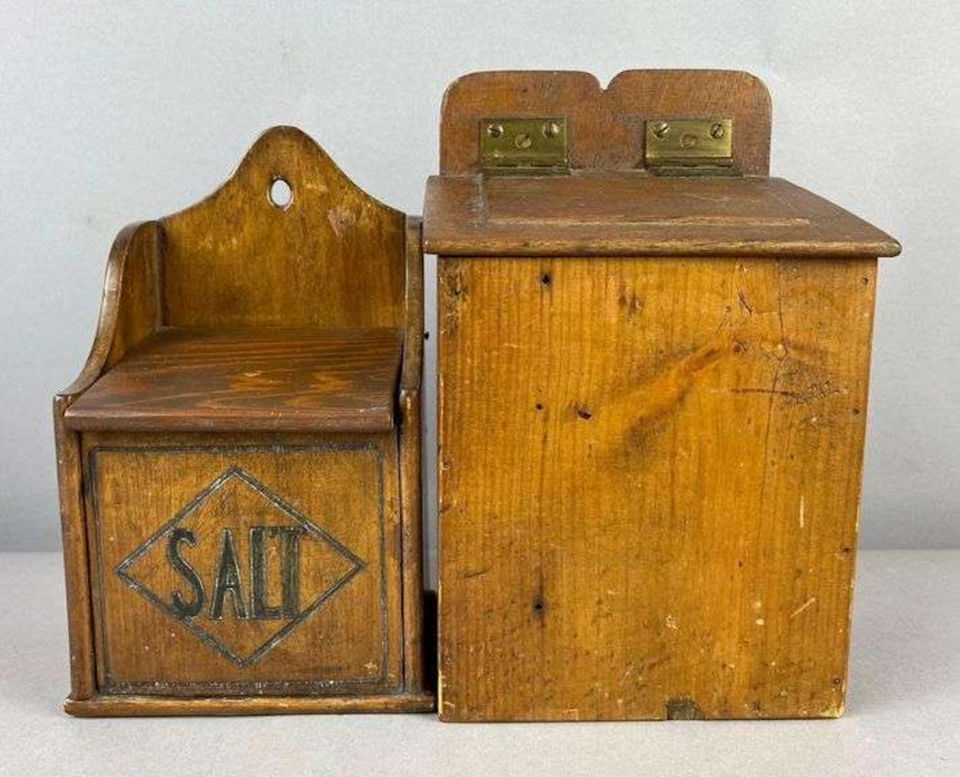 Group of 2 Vintage Wall Hanging Salt Containers