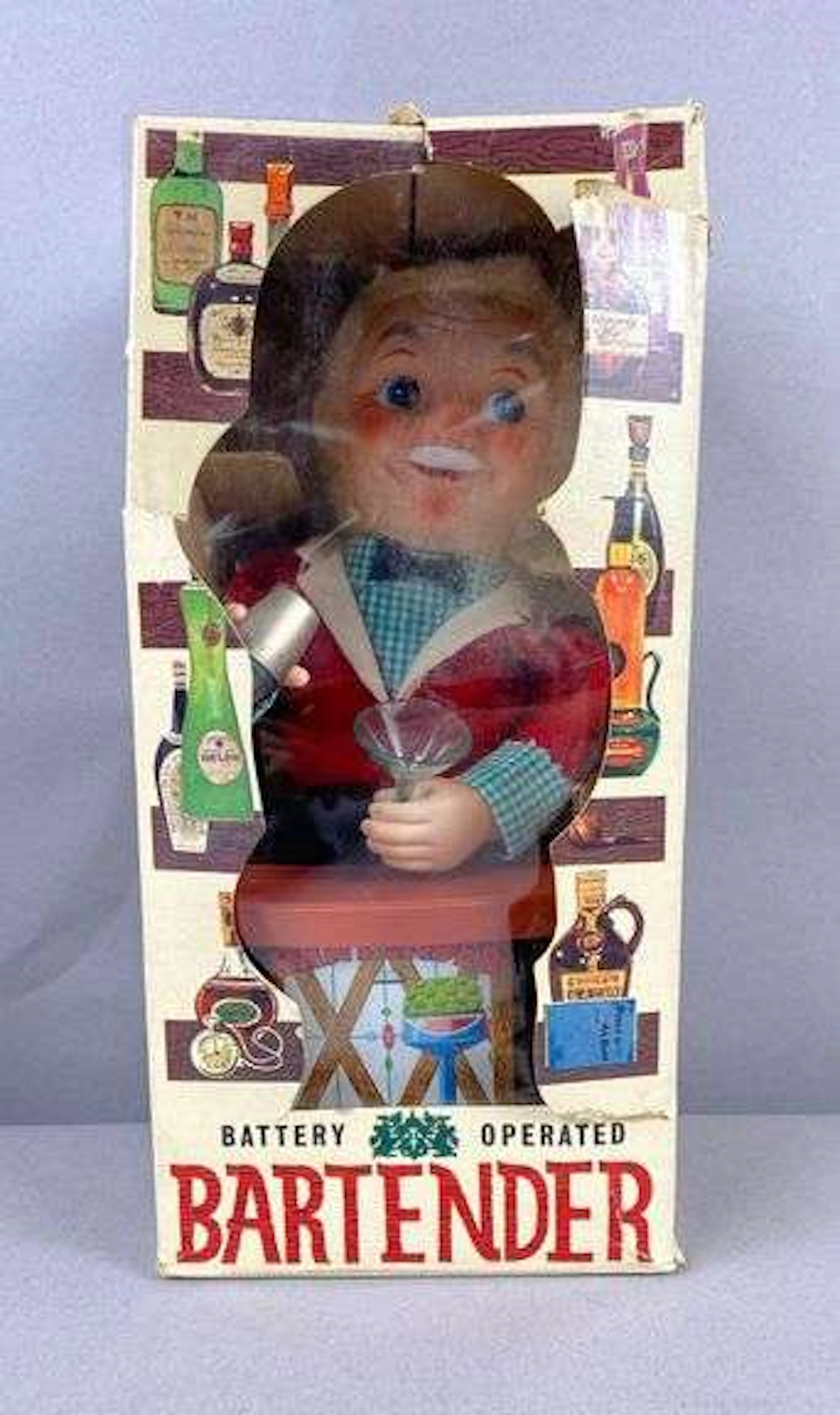 Vintage 1960’s Japan Animated Bartender Battery-Operated Figure