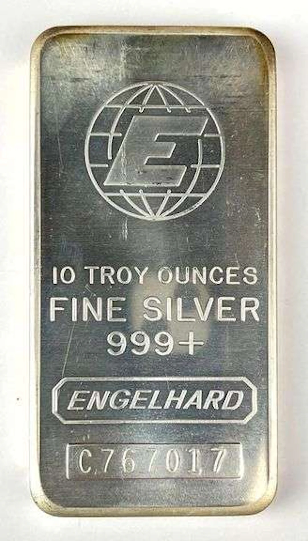 Engelhard 10 oz 999 Fine Silver Ingot/ Bar