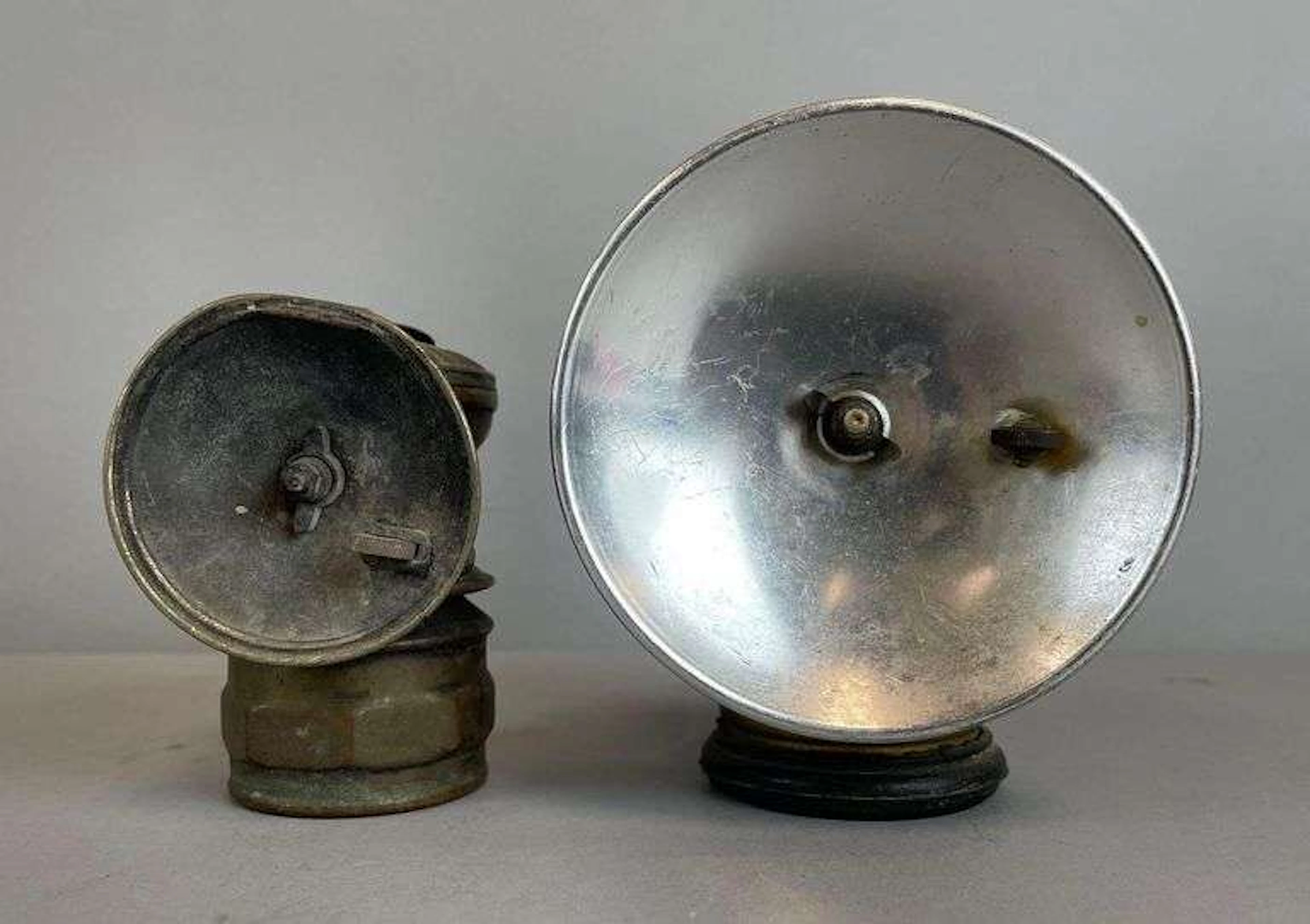 Group of 2 Brass Carbide Miners Lamps