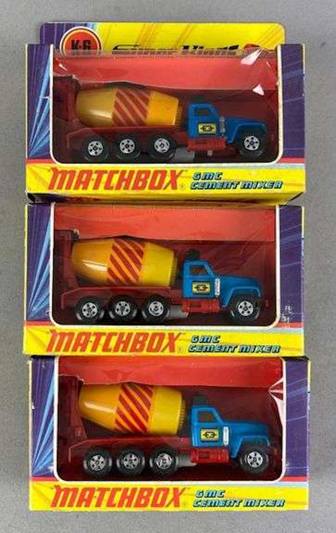 Group of 3 1971 Matchbox Super Kings K-6 GMC Cement Mixer