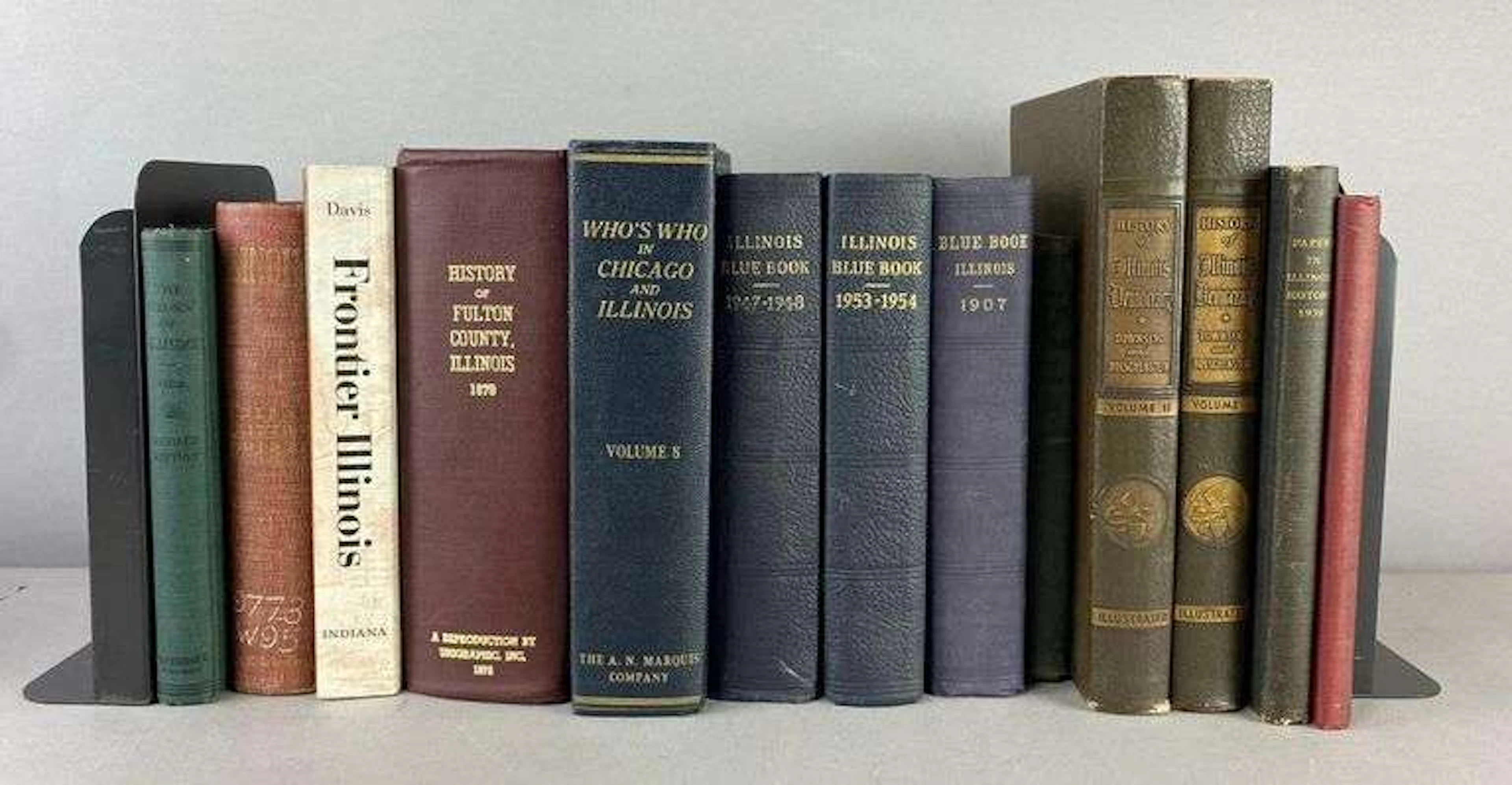 Group of Antique Illinois History Books
