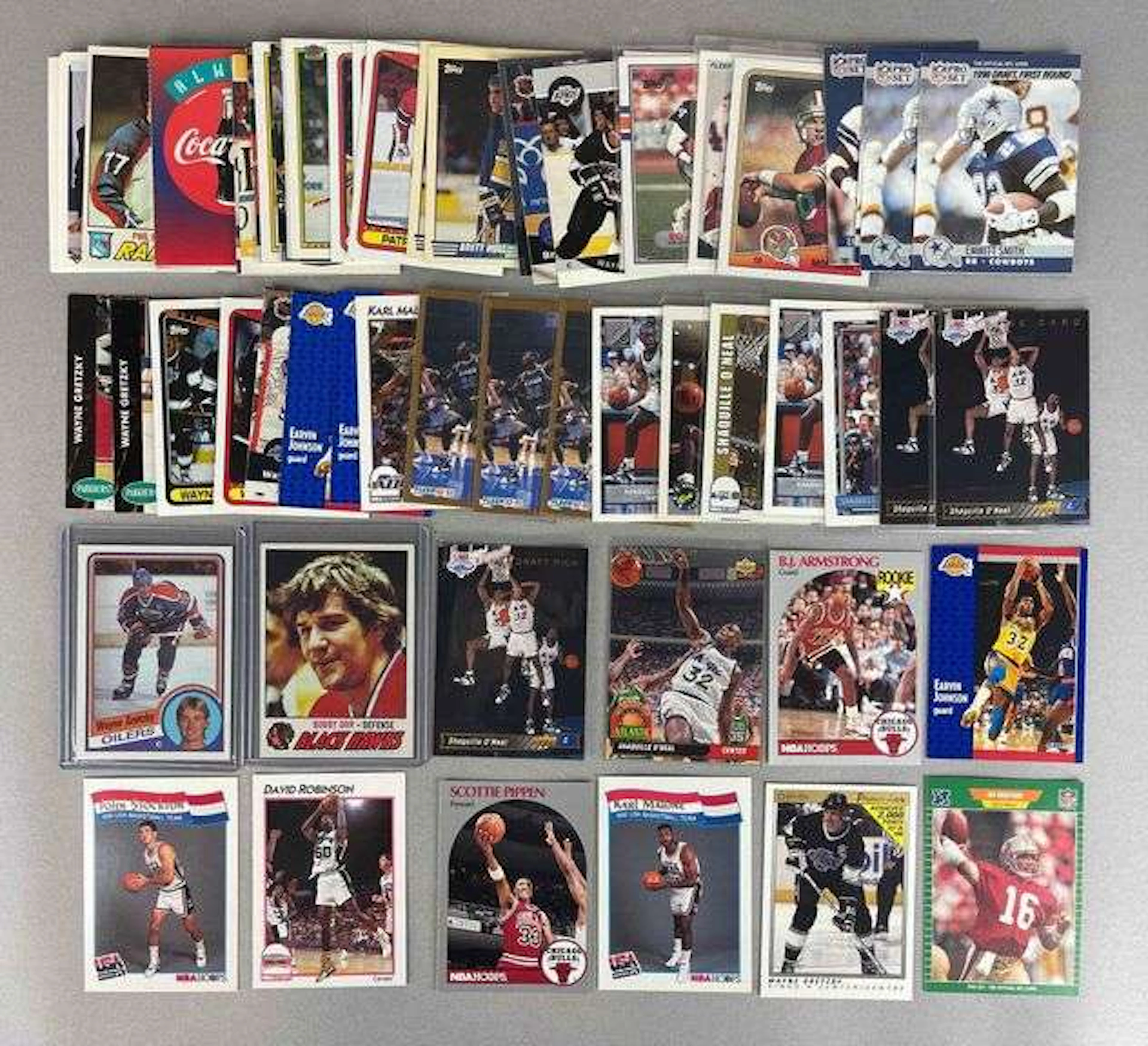 60+ 1970s - 90s Basketball, Hockey, and Football Cards with HOFs and