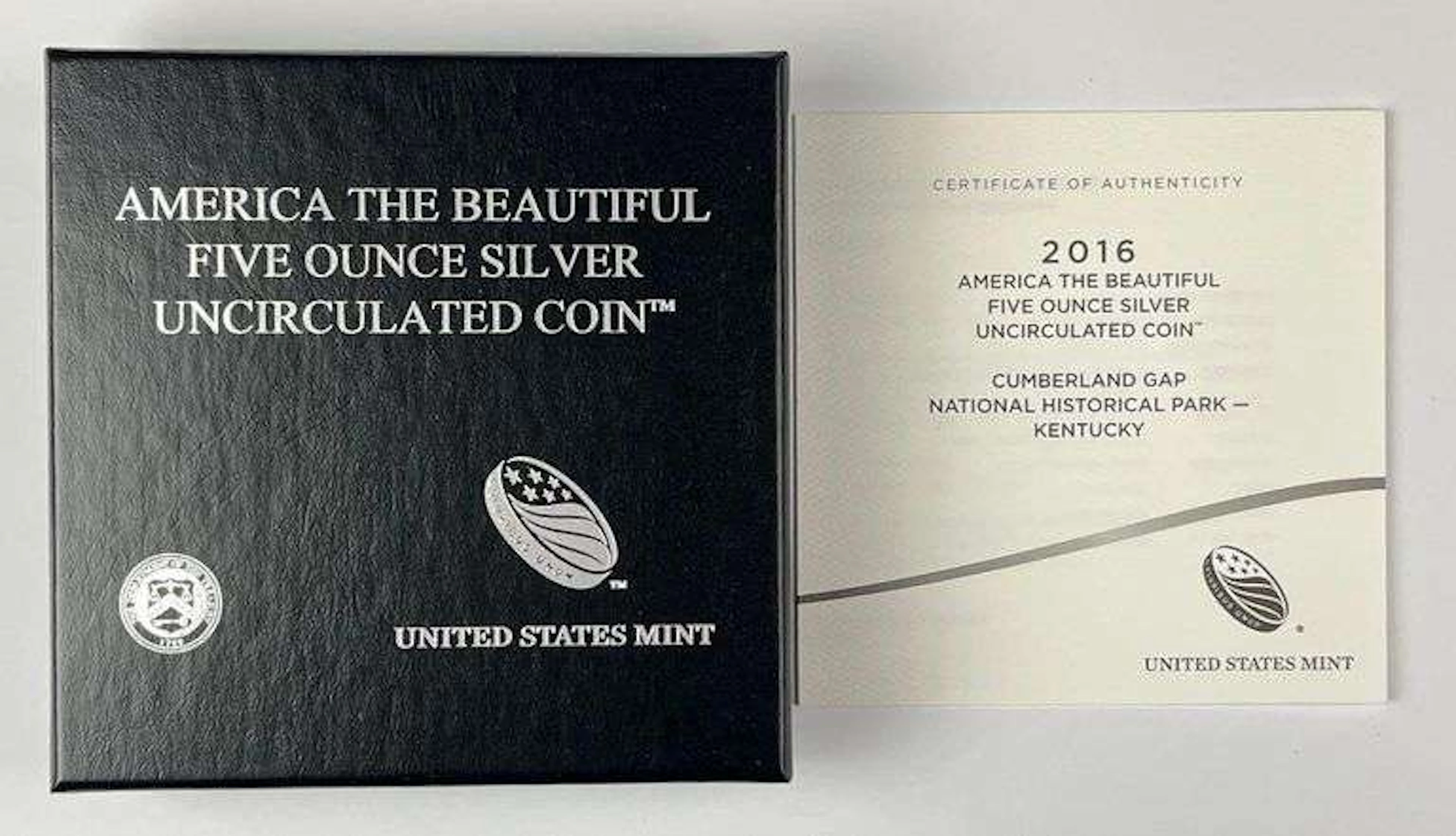 2016 US Mint ATB Cumberland Gap Kentucky 5 oz .999 Fine Silver UNC Coin
