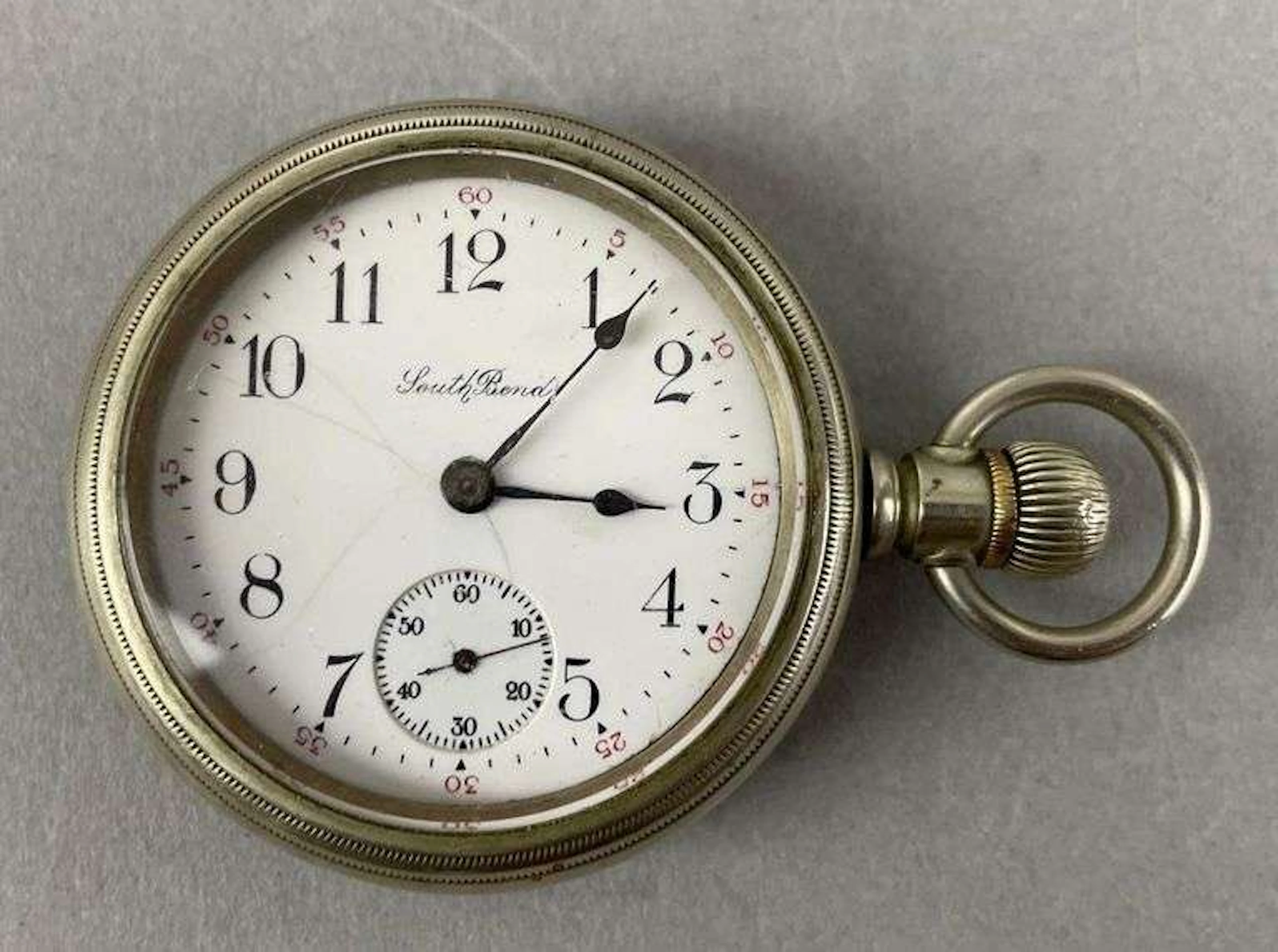 Antique South Bend 17 Jewel Open-Face Pocket Watch