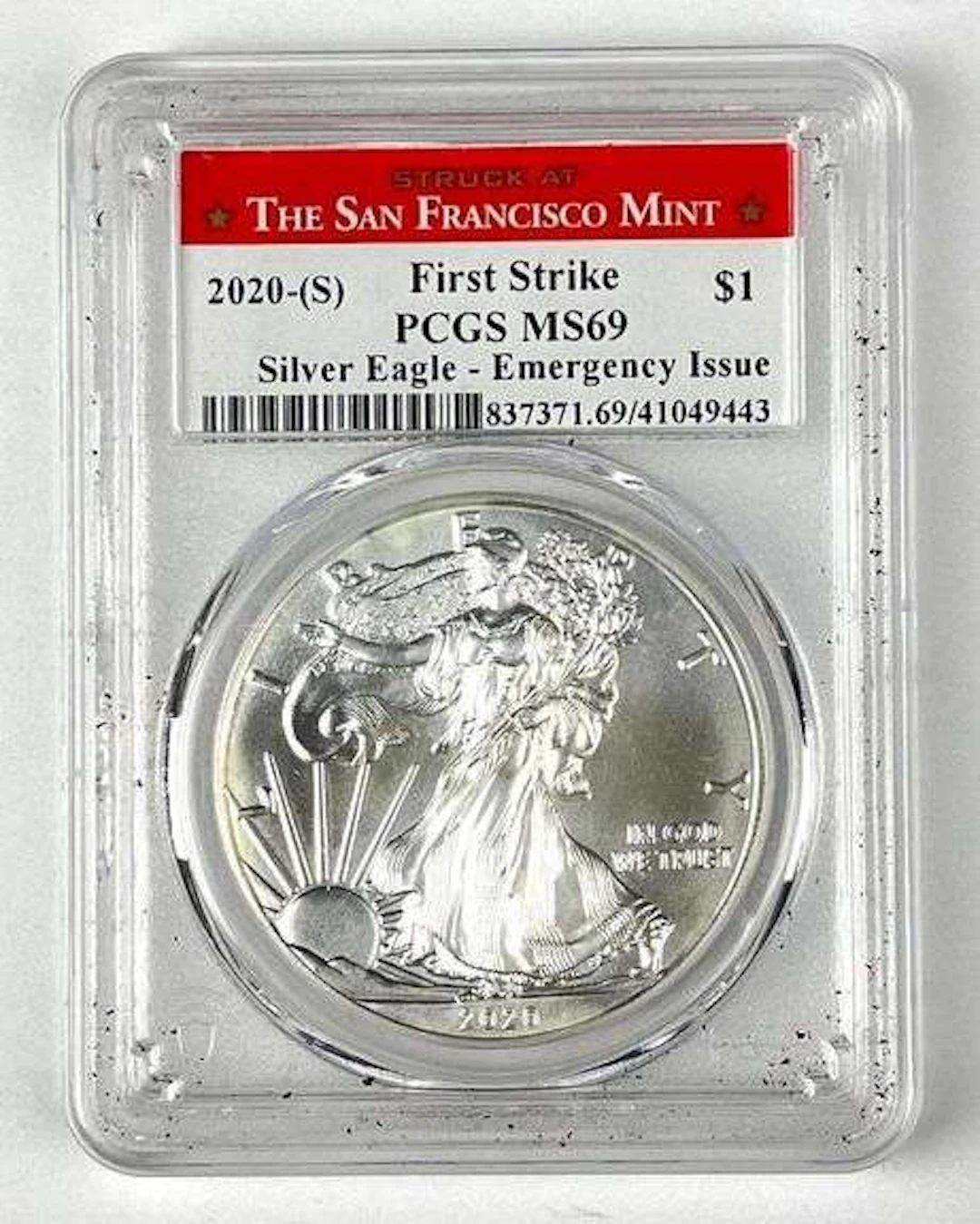 2020 S US $1 American Silver Eagle 1 oz Fine Silver Coin PCGS MS69