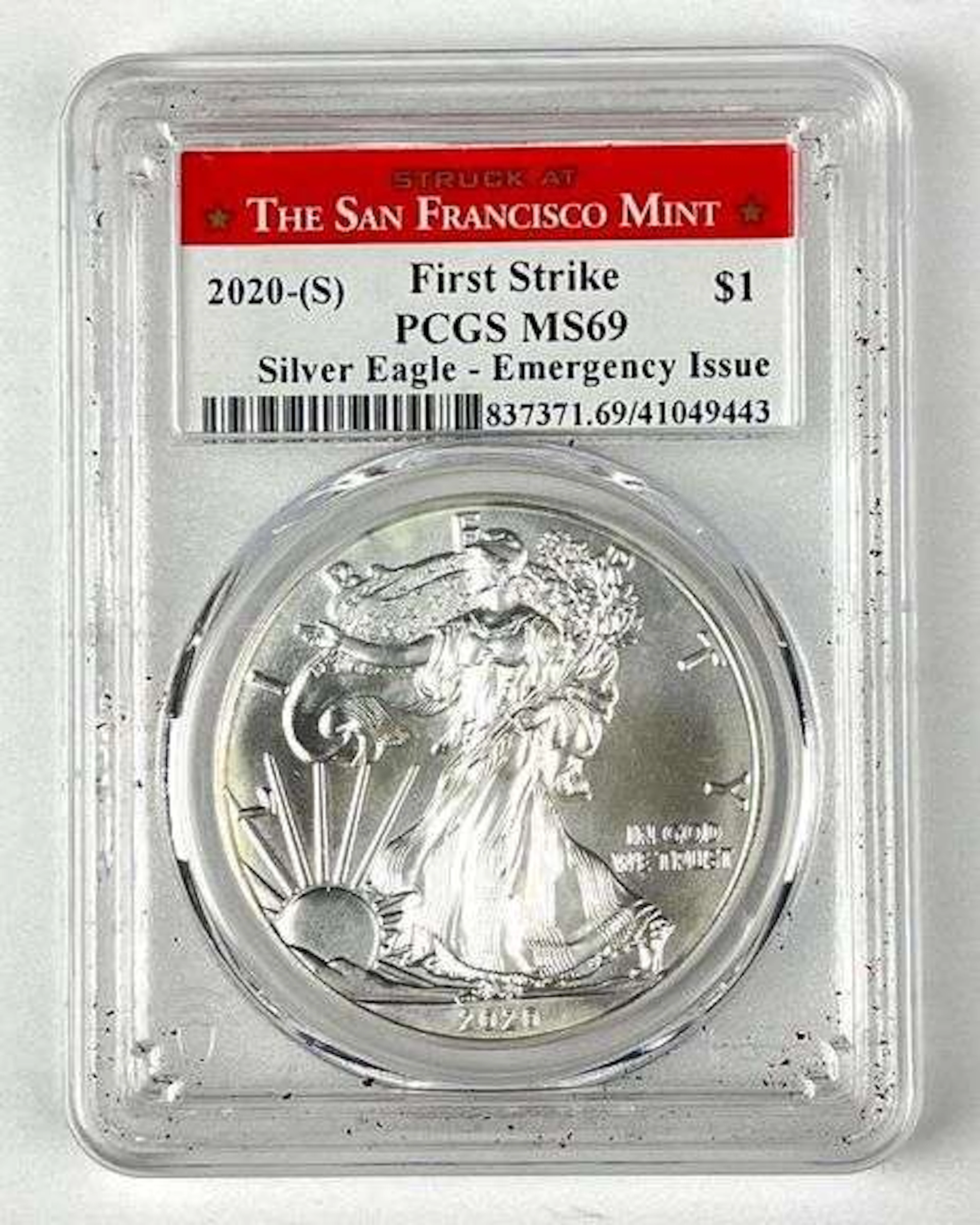 2020 S US $1 American Silver Eagle 1 oz Fine Silver Coin PCGS MS69