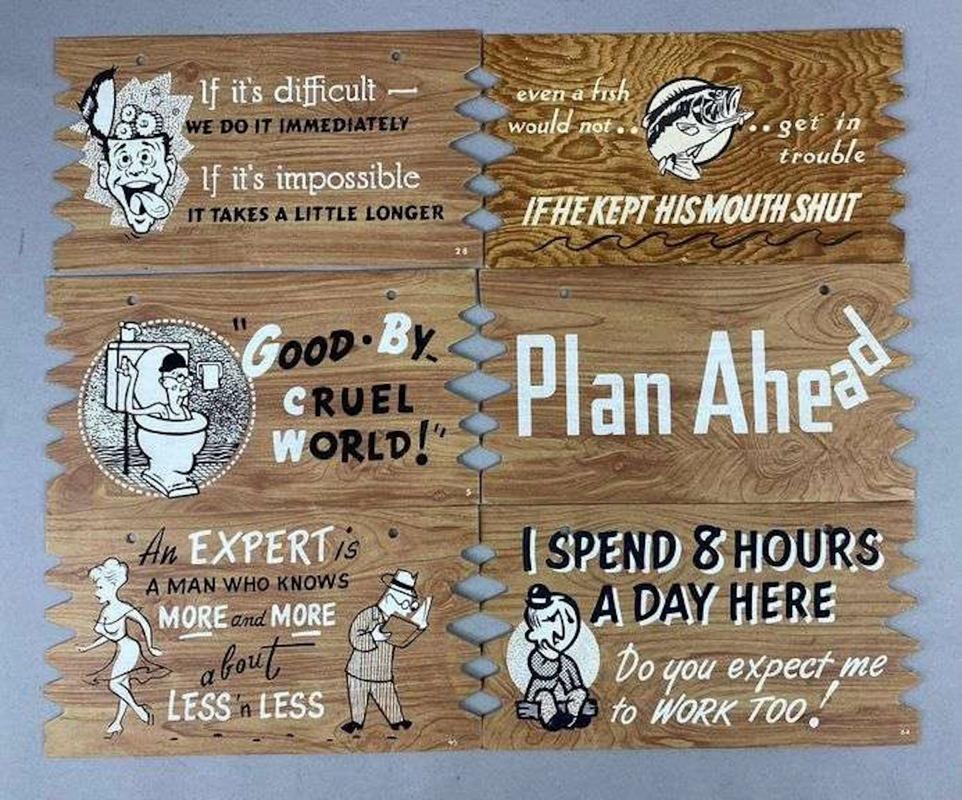 Group of 6 Vintage Noviety Plak Card Postcards
