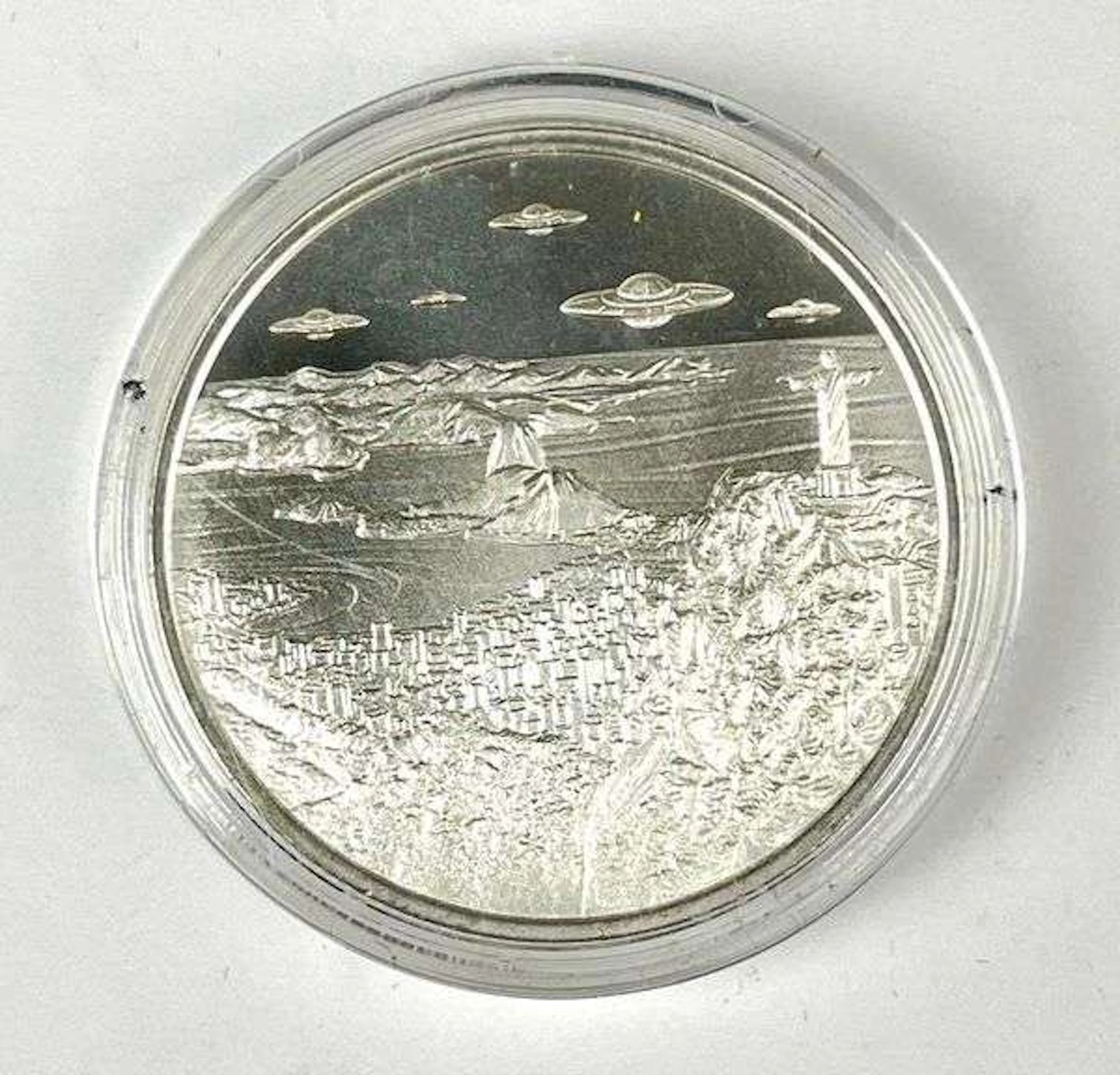 2023 Intaglio Mint UFO Over Rio 1 oz .999 Fine Silver Round