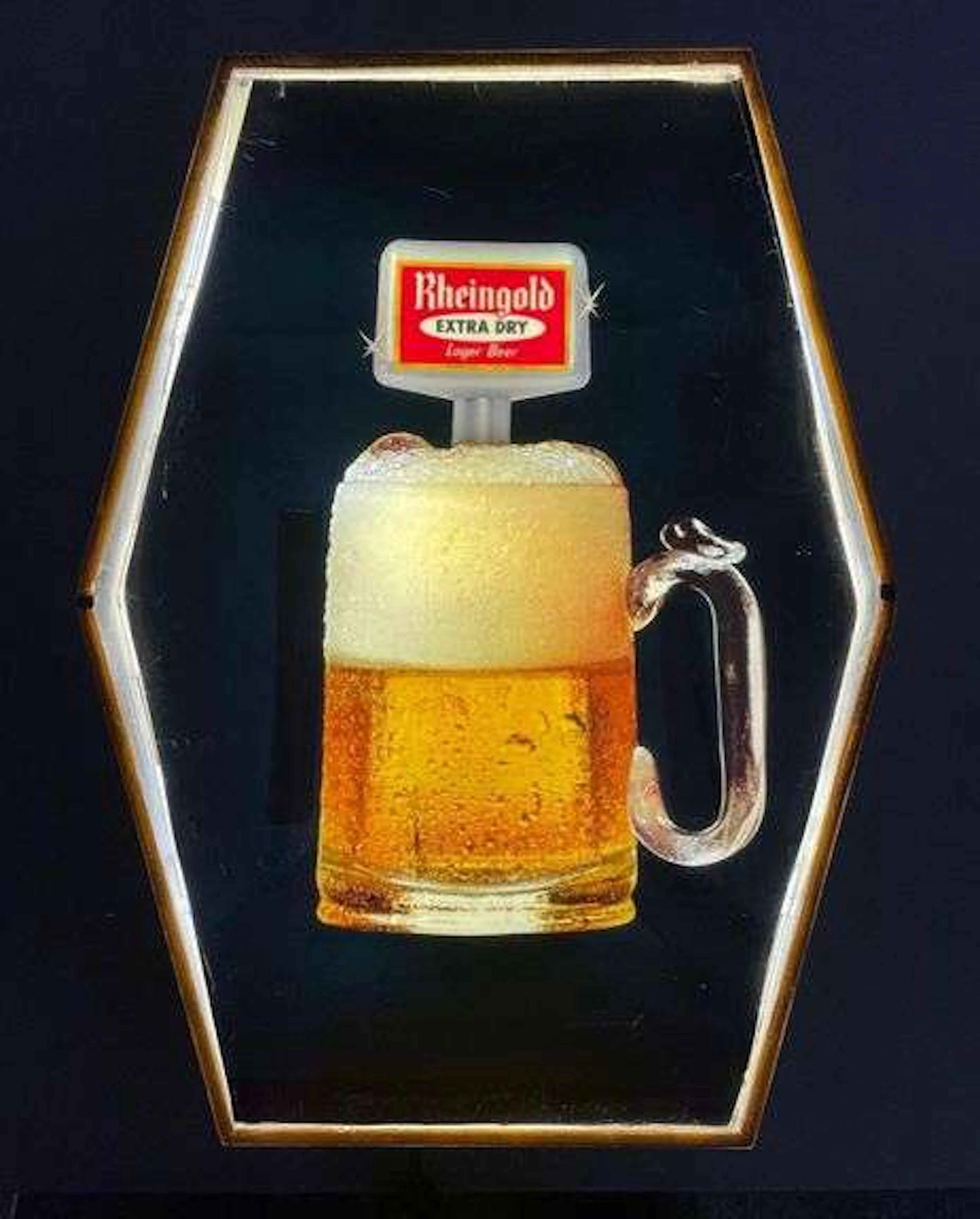 1960s Rheingold Extra Dry Beer Motion Light-Up Advertising Sign