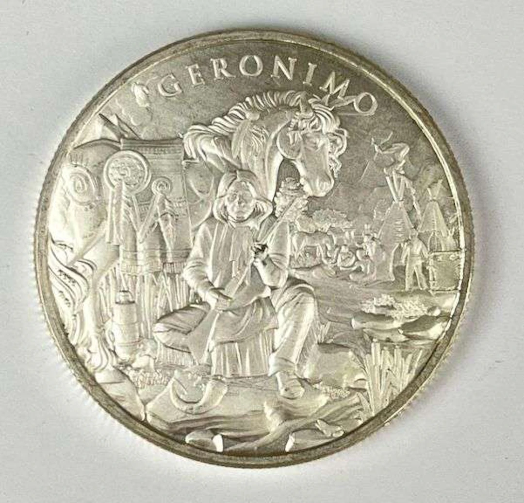 SilverTowne Legendary Warriors Geronimo 1 oz .999 Fine Silver Round