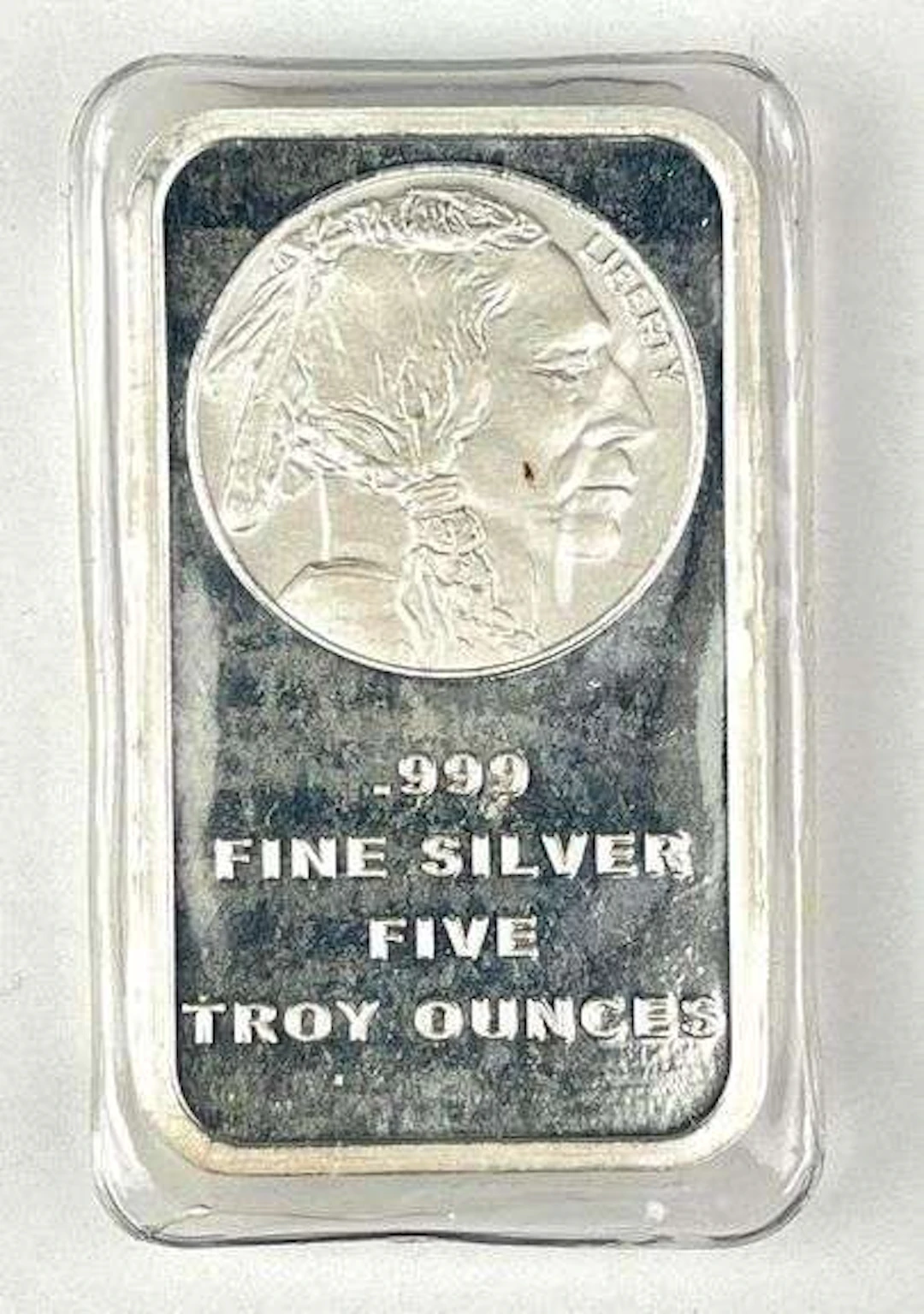 Buffalo Design 5 oz .999 Fine Silver Ingot/ Bar