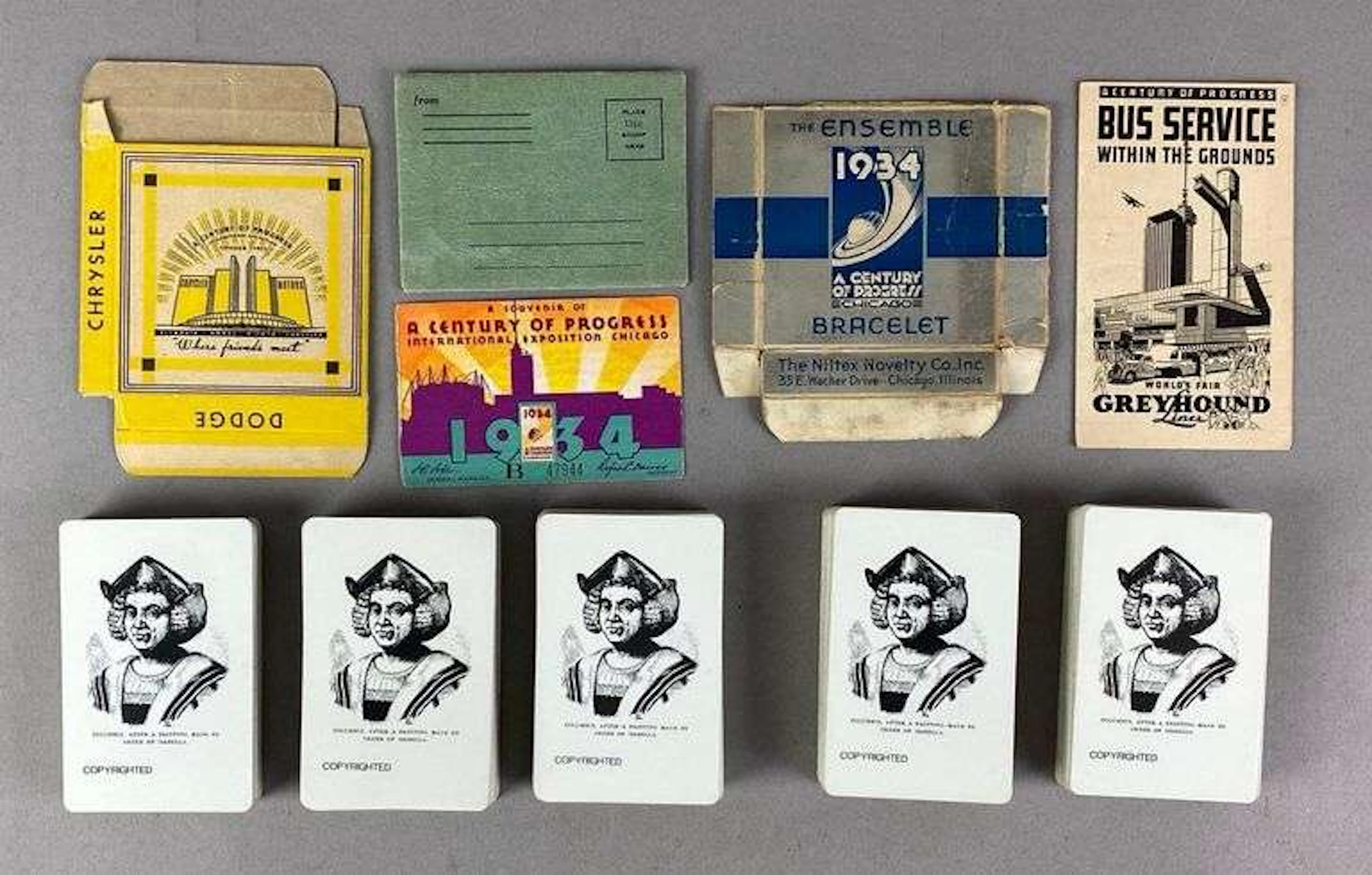 Group of 1933/1934 Chicago Worlds Fair Items and More