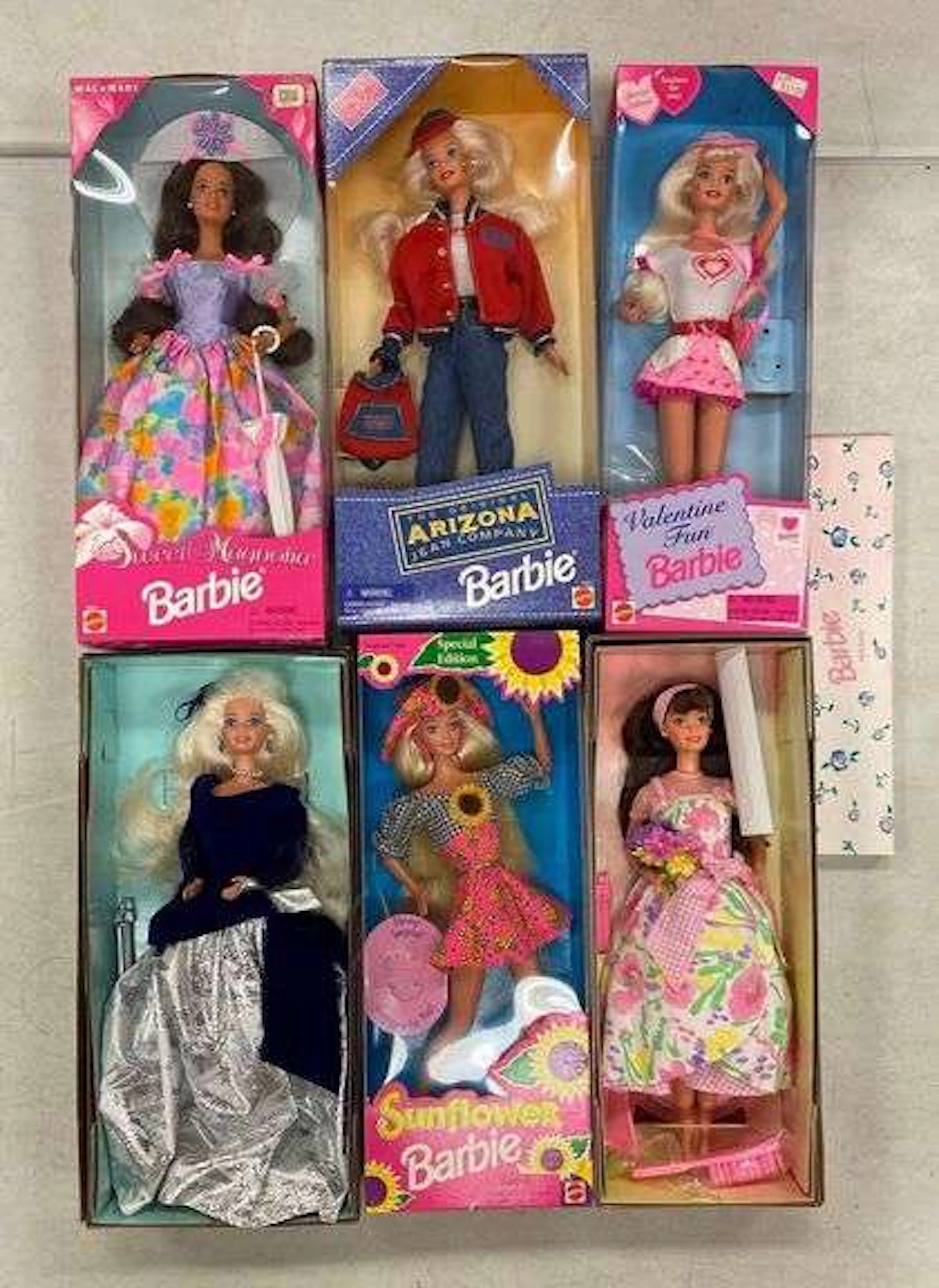 Group of Assorted Mattel Barbie Fashion Dolls and Watch