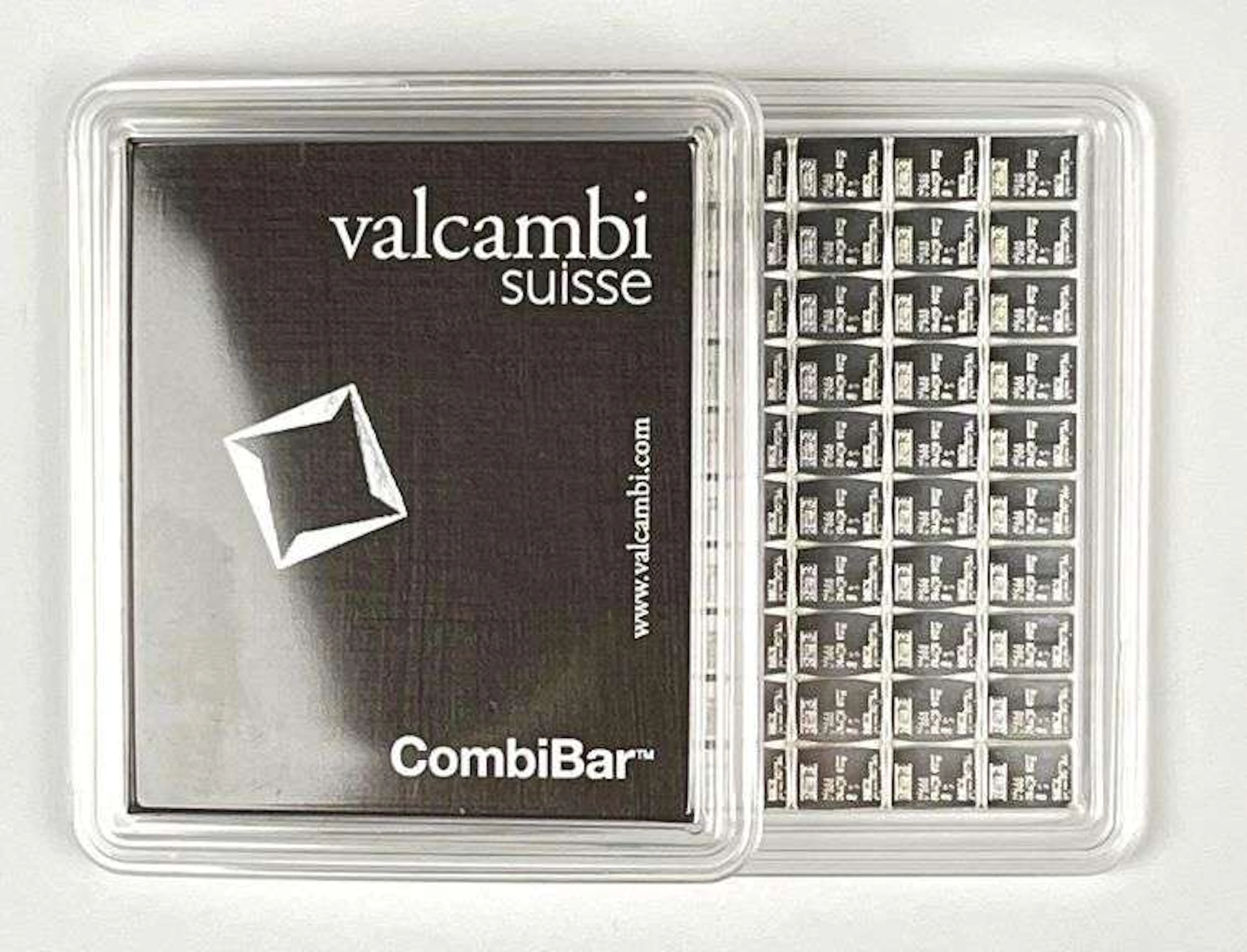 Valcambi Suisse CombiBar 100 Grams 999.0 Fine Silver Fractional Bar