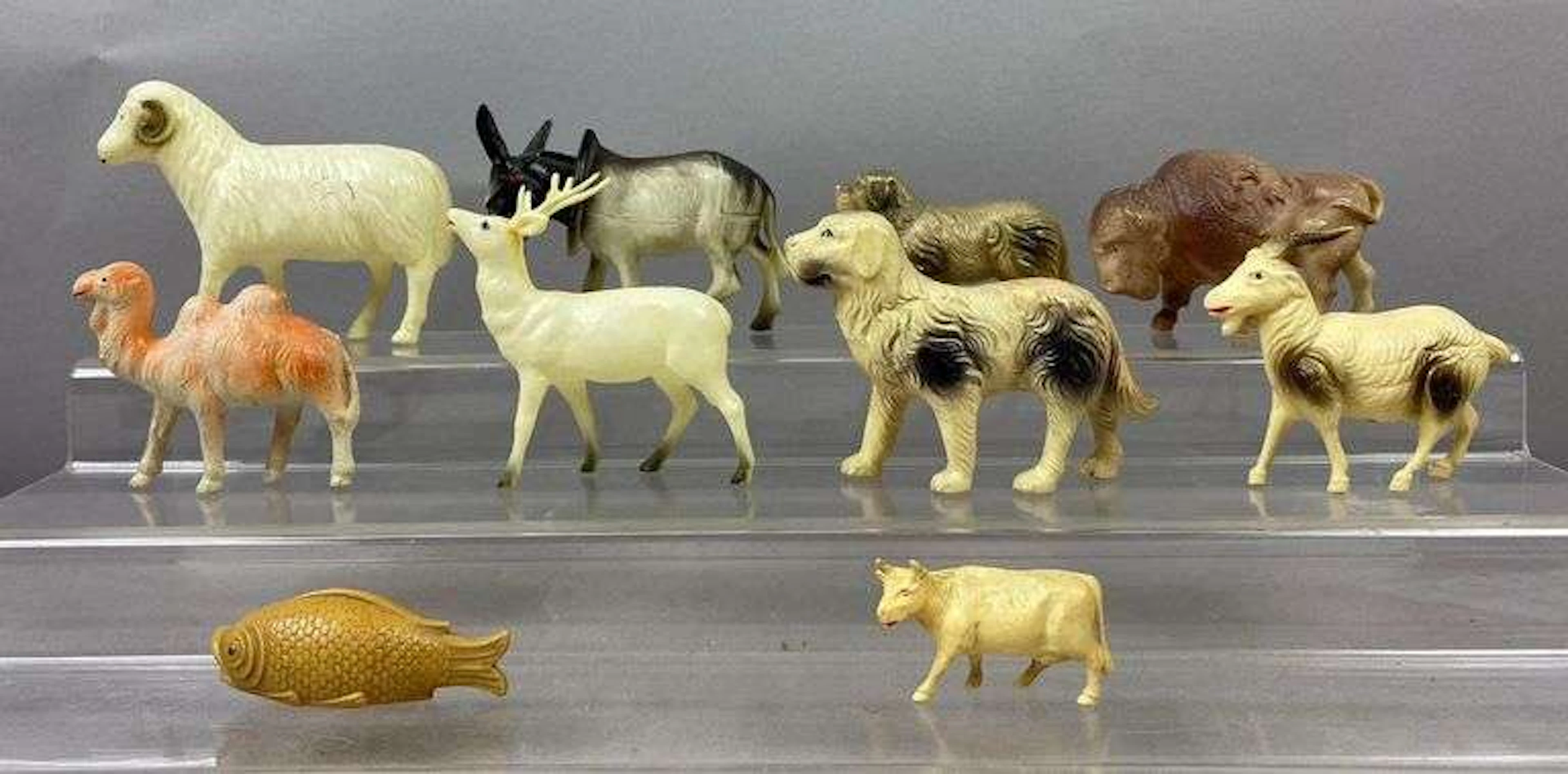 Group of Vintage Celluloid Farm Animals and More