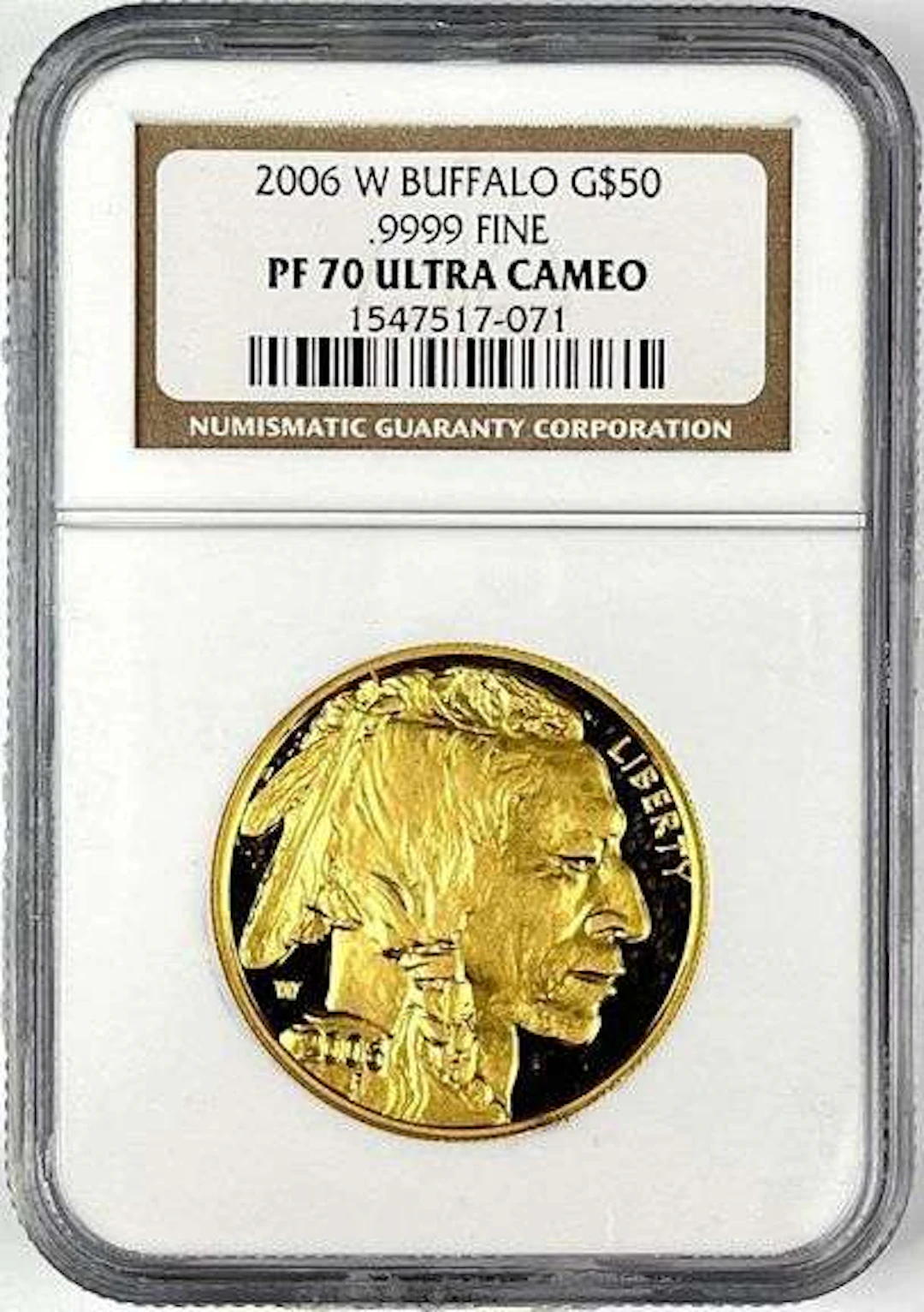 2006 W US $50 Buffalo 1 oz .9999 Fine Gold Coin NGC PF70 Ultra Cameo