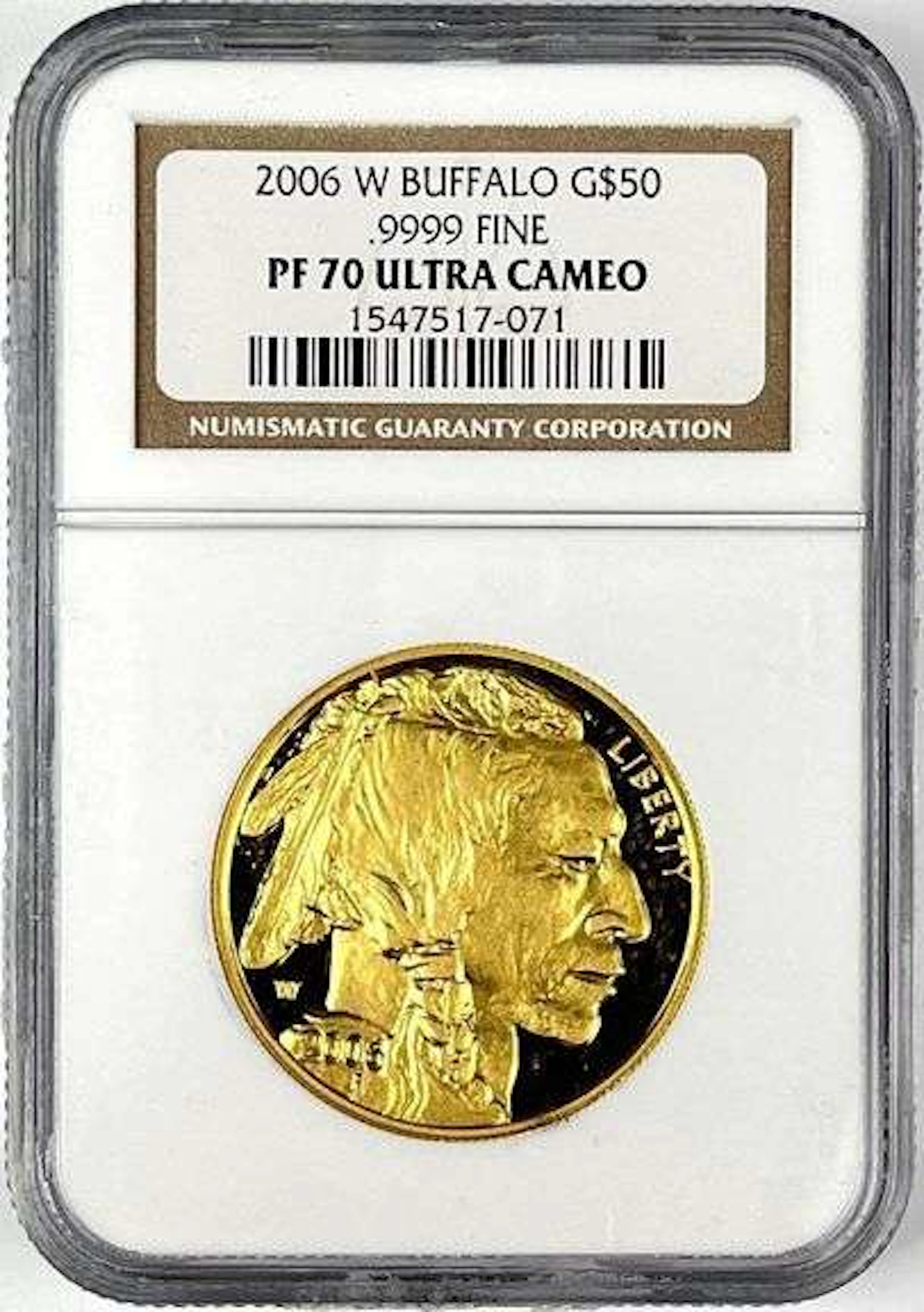 2006 W US $50 Buffalo 1 oz .9999 Fine Gold Coin NGC PF70 Ultra Cameo