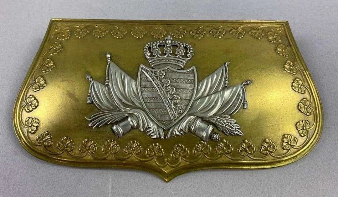 Saxon Artillery Cartouche Brass Box Cover