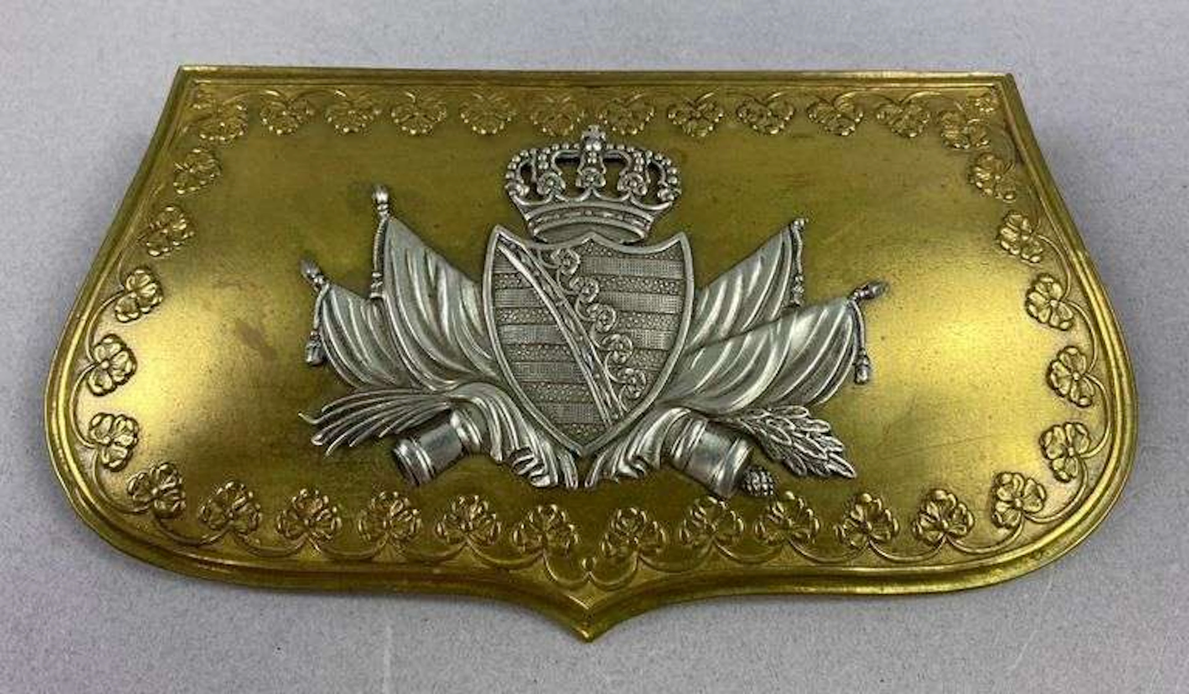 Saxon Artillery Cartouche Brass Box Cover