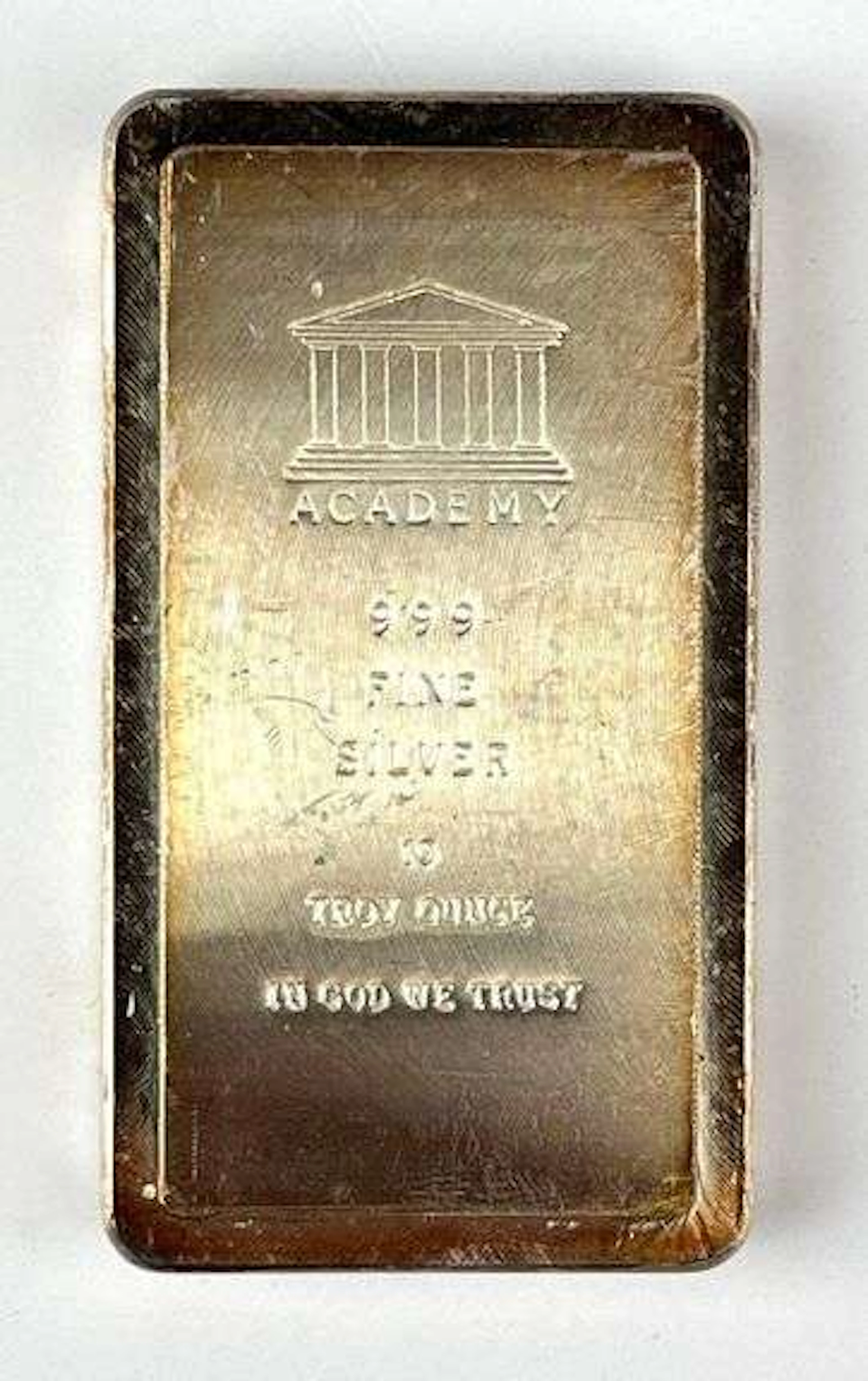 Academy 10 oz 999 Fine Silver Ingot/ Bar
