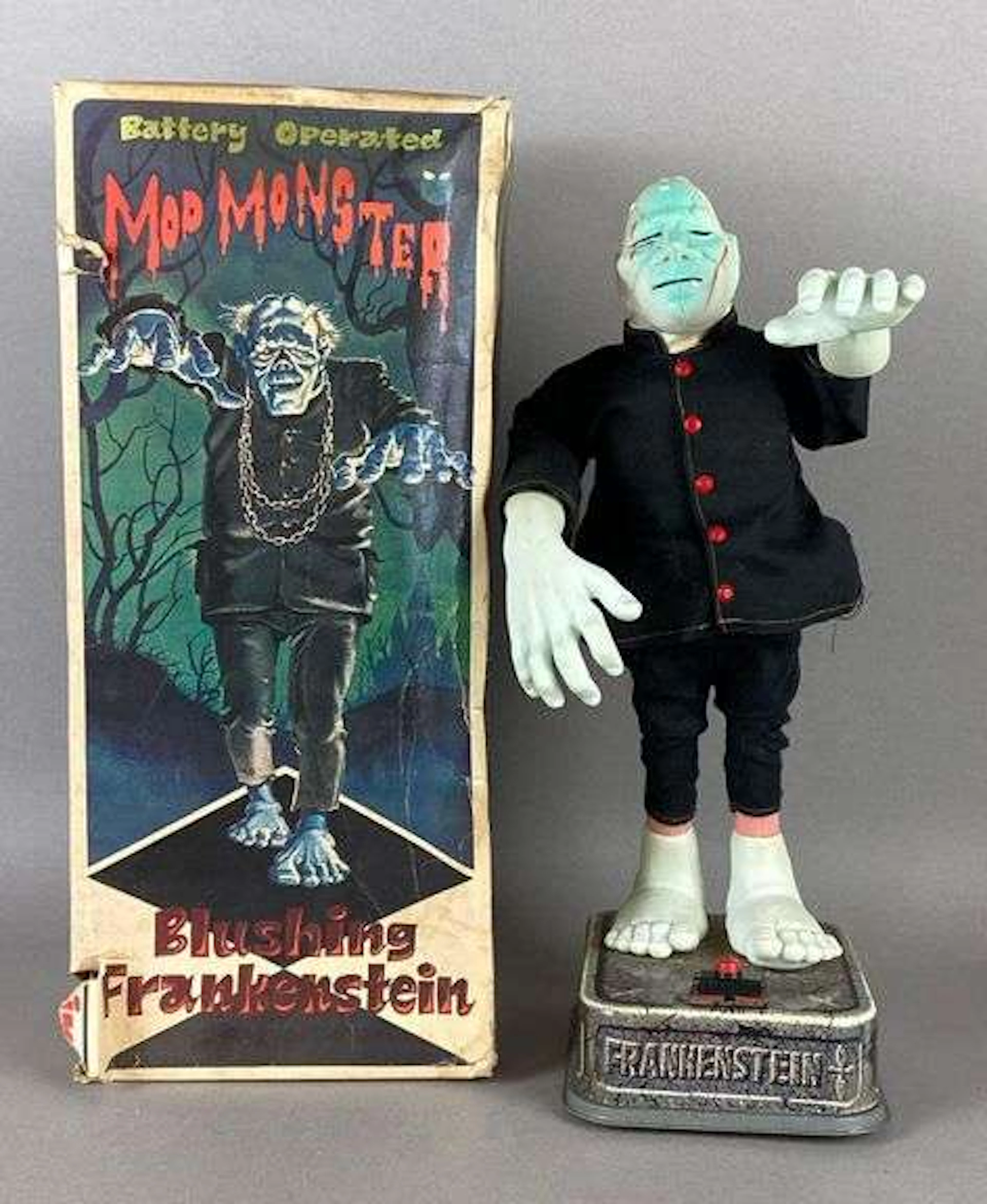 Vintage Battery-Operated Mod Monster Blushing Frankenstein
