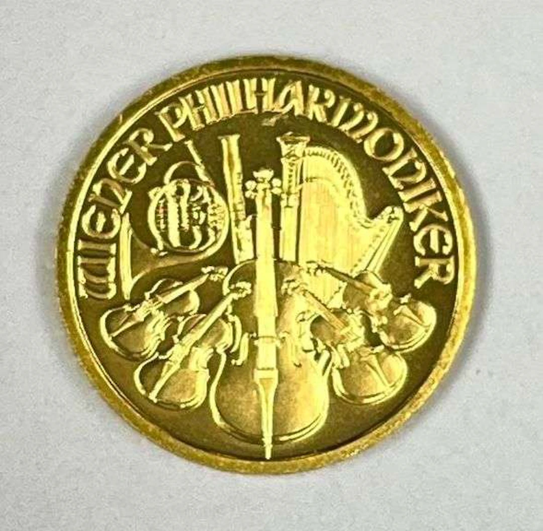 1997 Republik Osterreich 200 Schillings Philharmonic 1/10 oz 999.9 Gold Coin