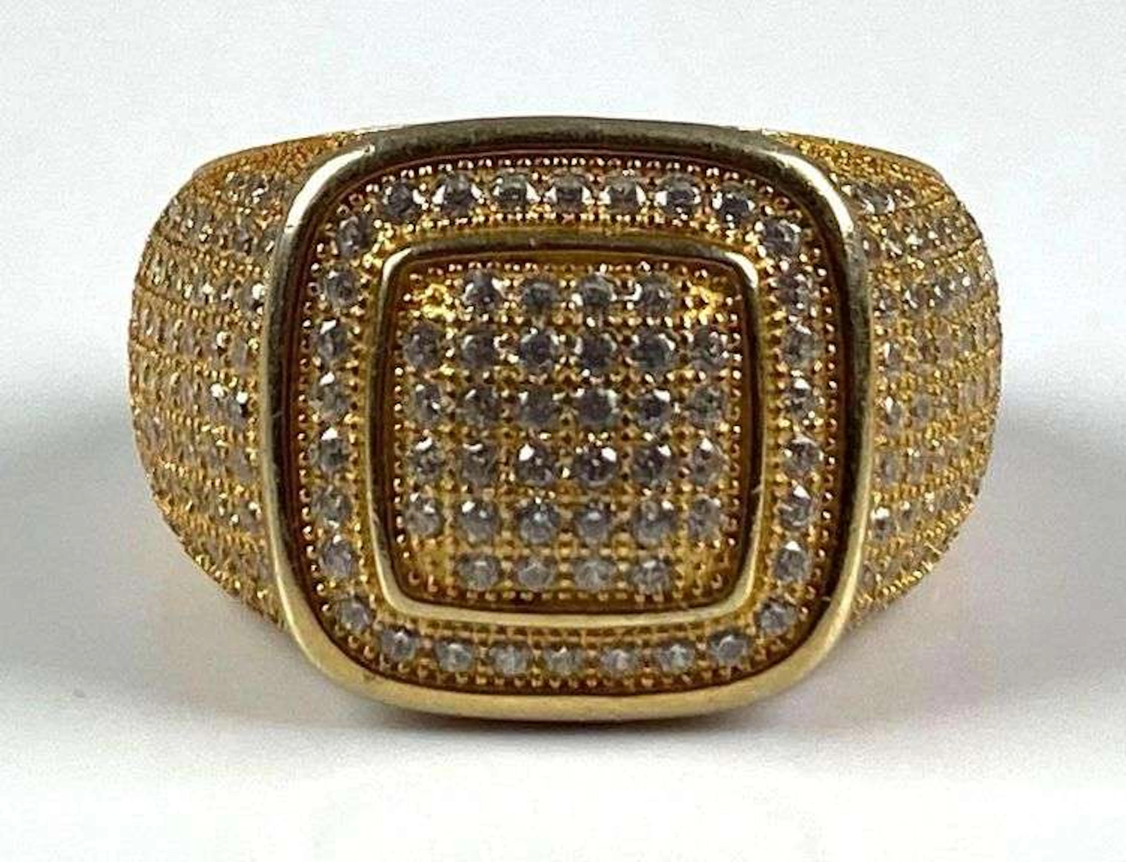 Gold Plated Sterling Silver Rhinestone Ring