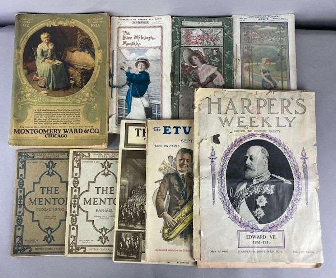 Group of 10 Antique 1910’s Magazines and More