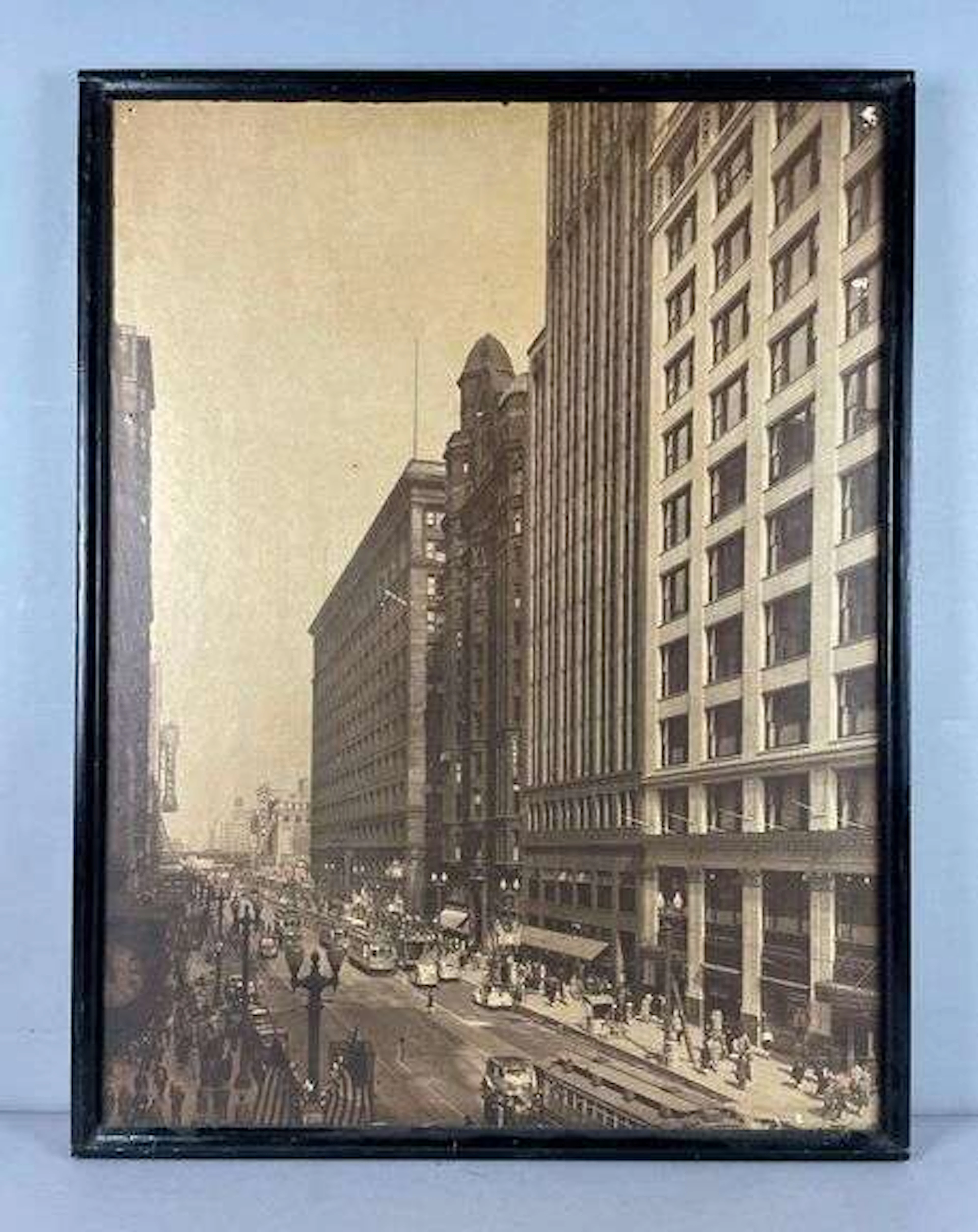 1940s Chicago State Street Photo Print on Board