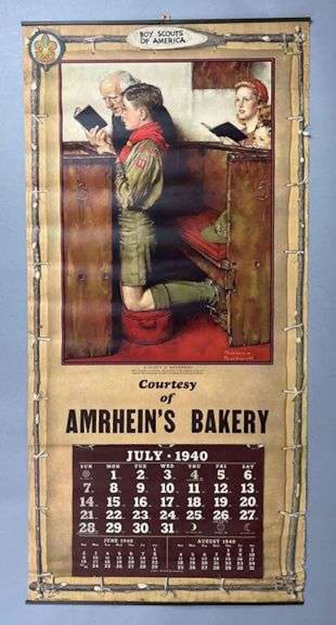 Vintage 1932 Amrheins Bakery Norman Rockwell Boy Scouts of America