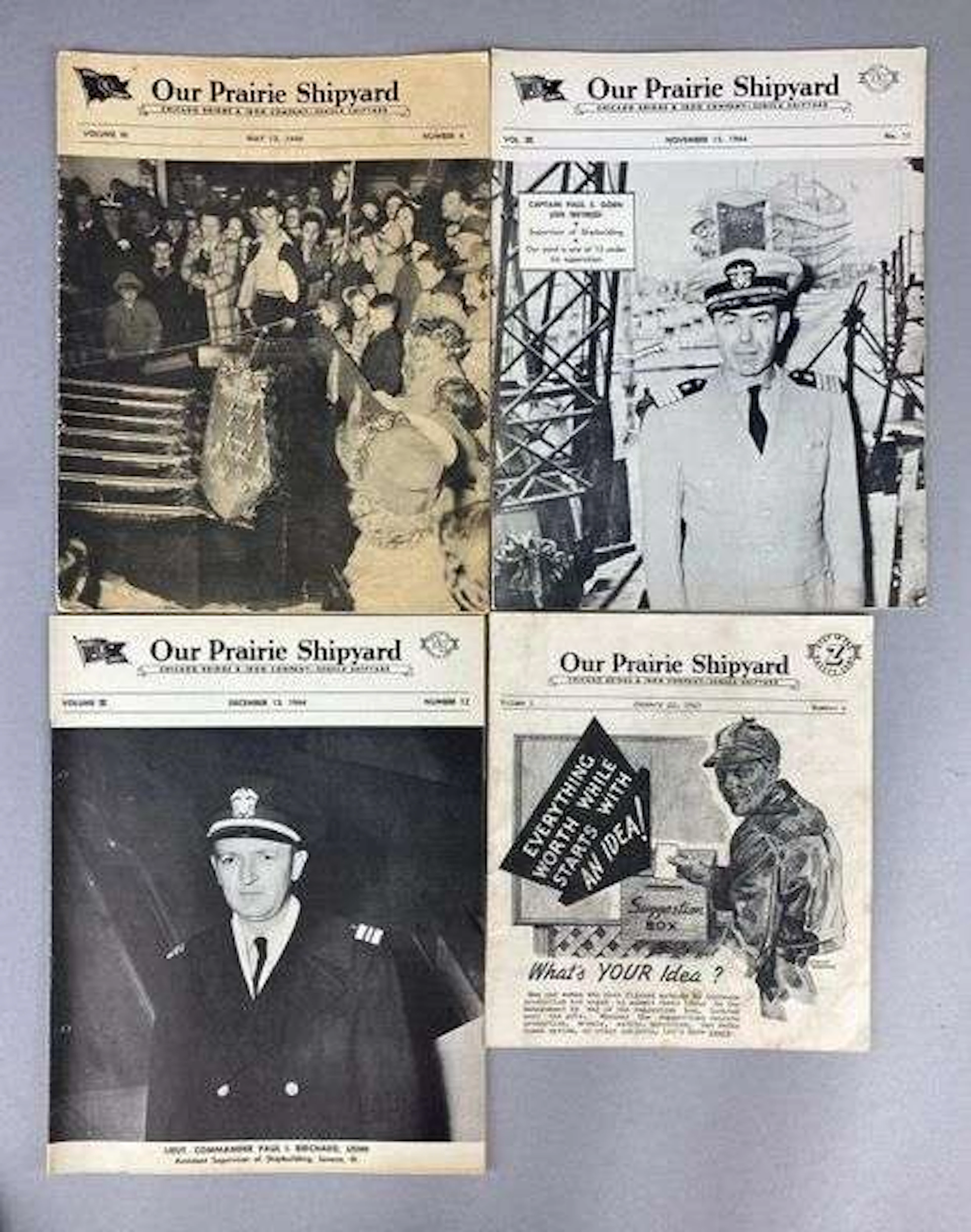 Group of 4 WW2 Seneca, Illinois “Our Prairie Shipyard” Magazines